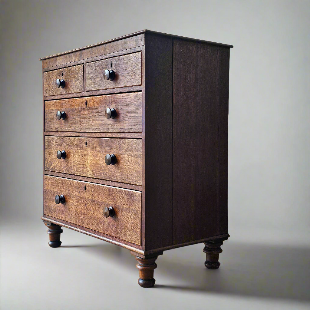 Antique 19th-century oak chest of drawers