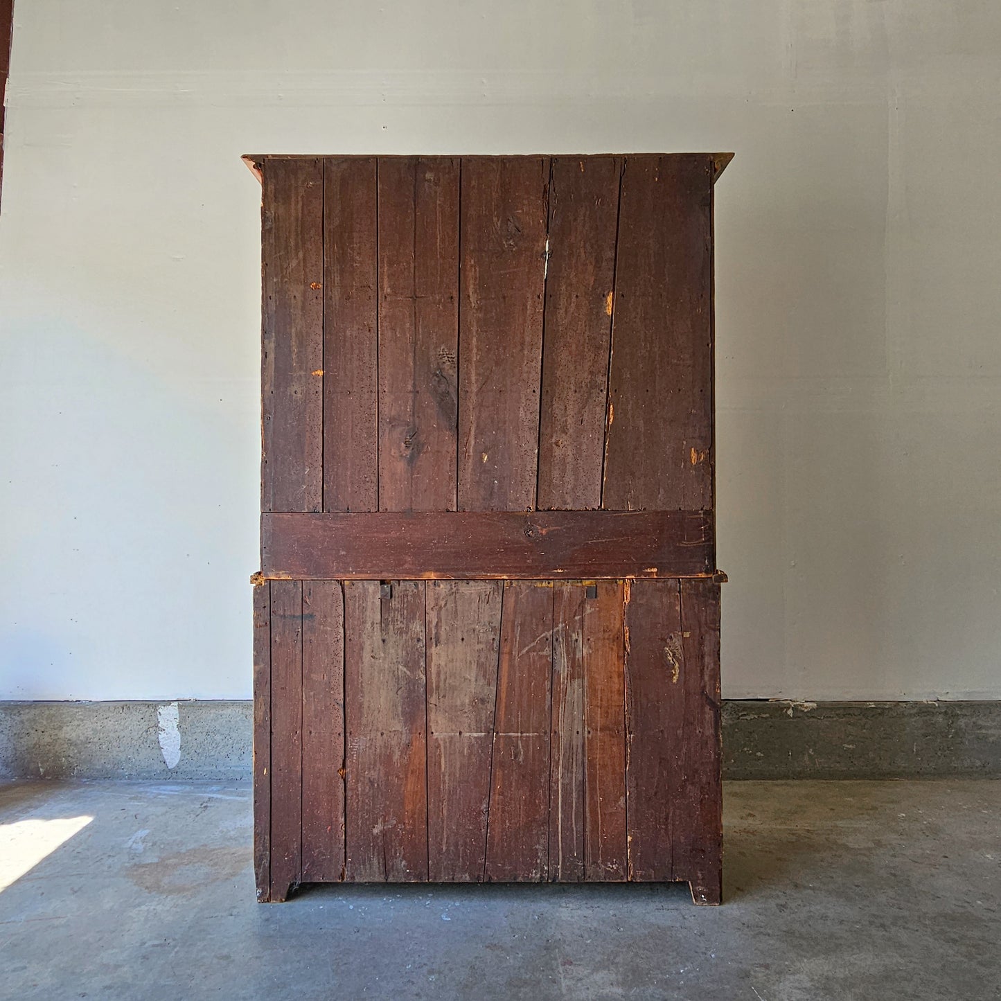 Antique American Pine Hutch with glass doors