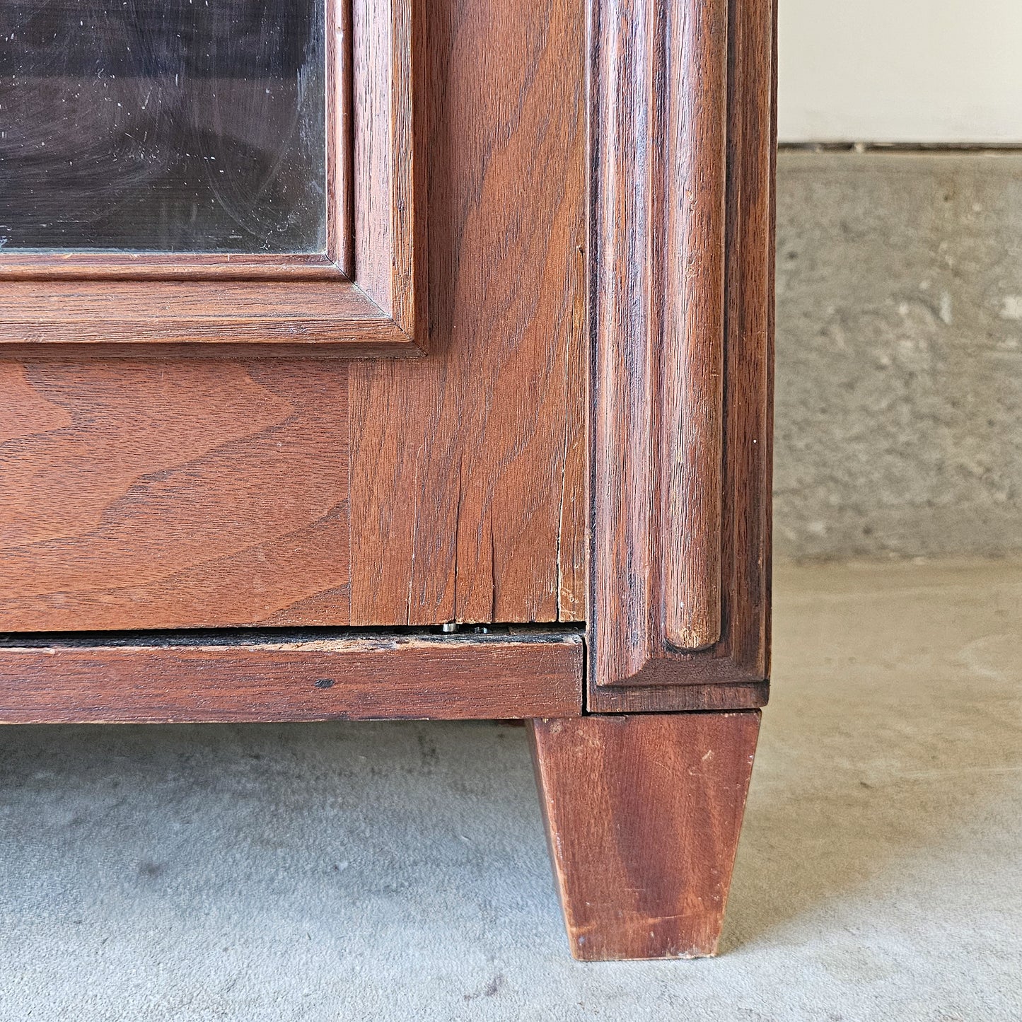 Antique Mahogany Glass-Front Bookcase