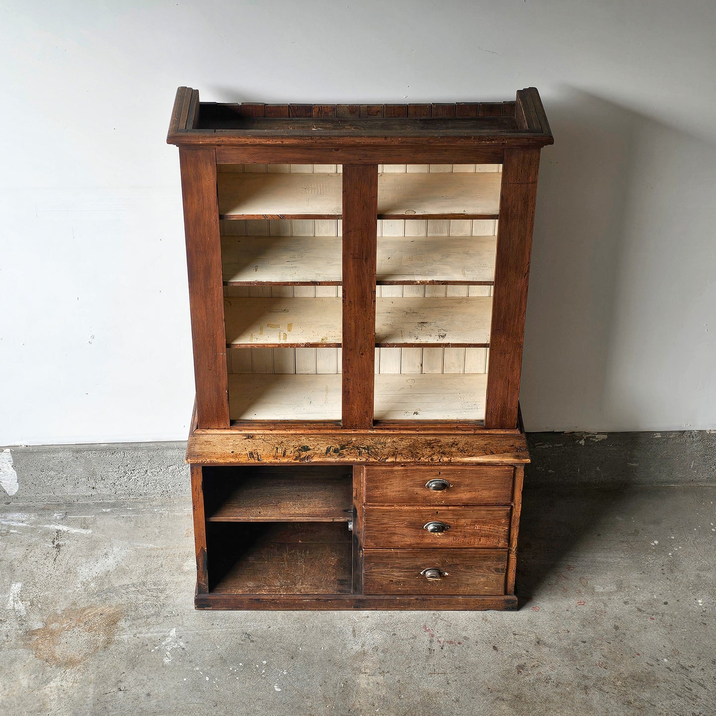 Antique farmhouse hutch cabinet
