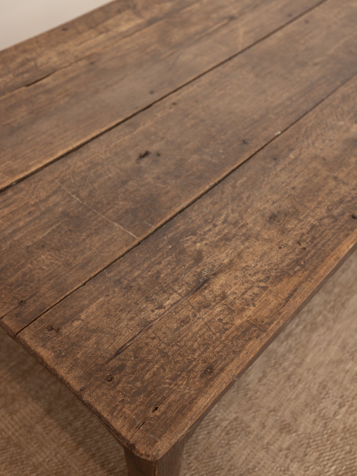 Reclaimed Elm Wood French Farmhouse Oversized Coffee Table