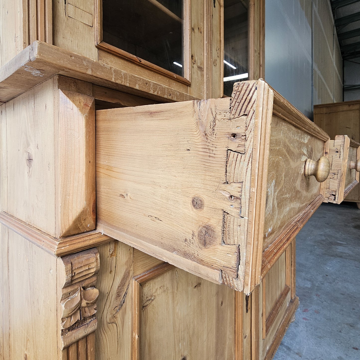 Antique European pine hutch