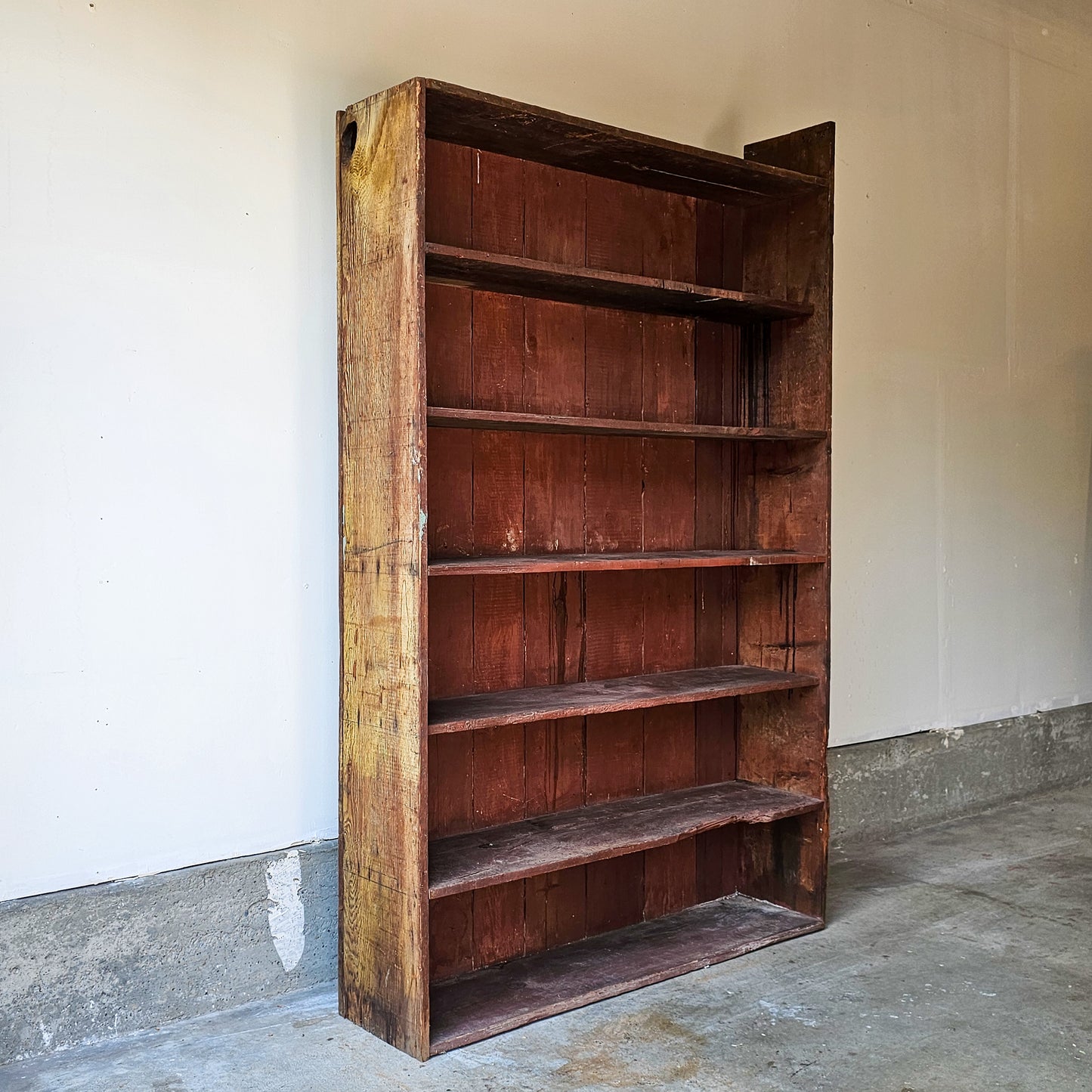 Rustic wood bookcase
