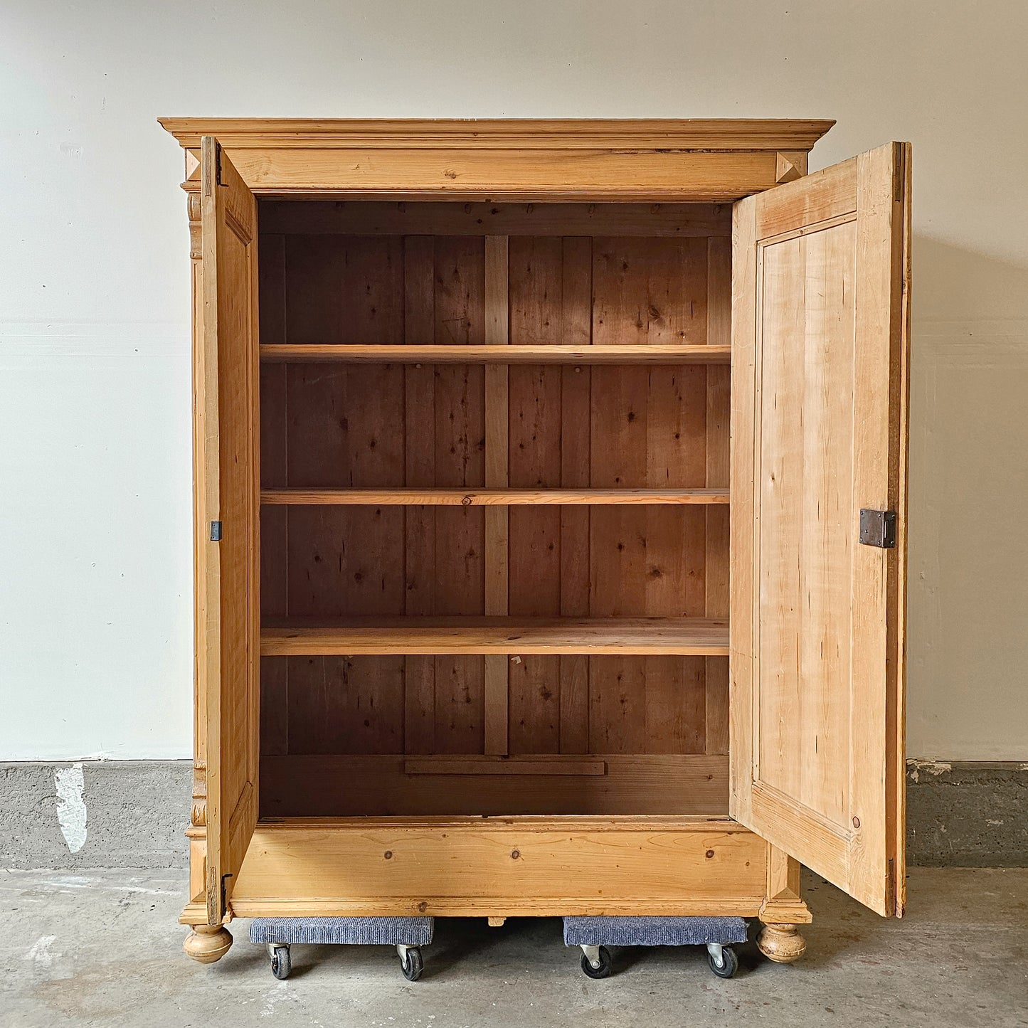 Antique pine knockdown wardrobe