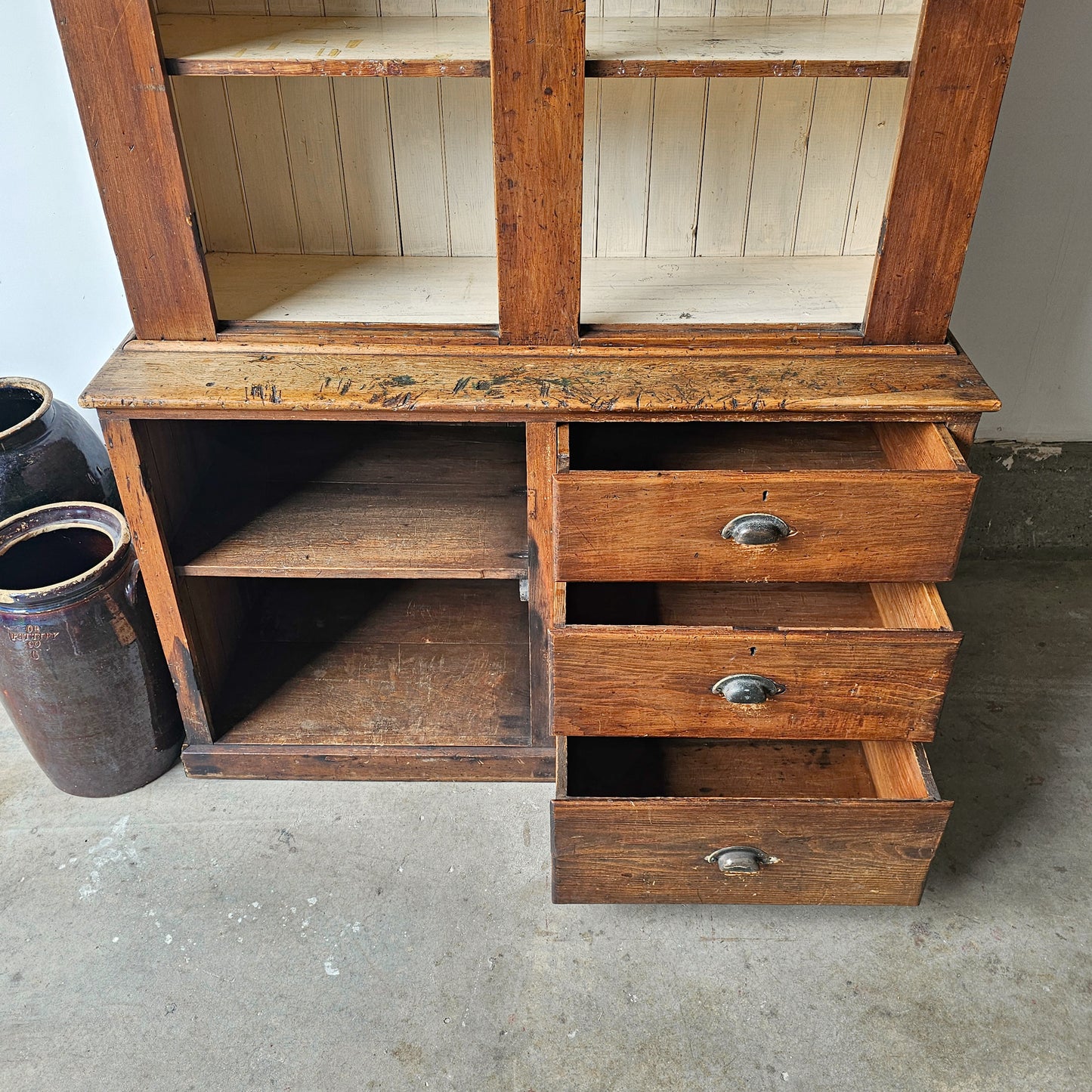 Antique farmhouse hutch cabinet