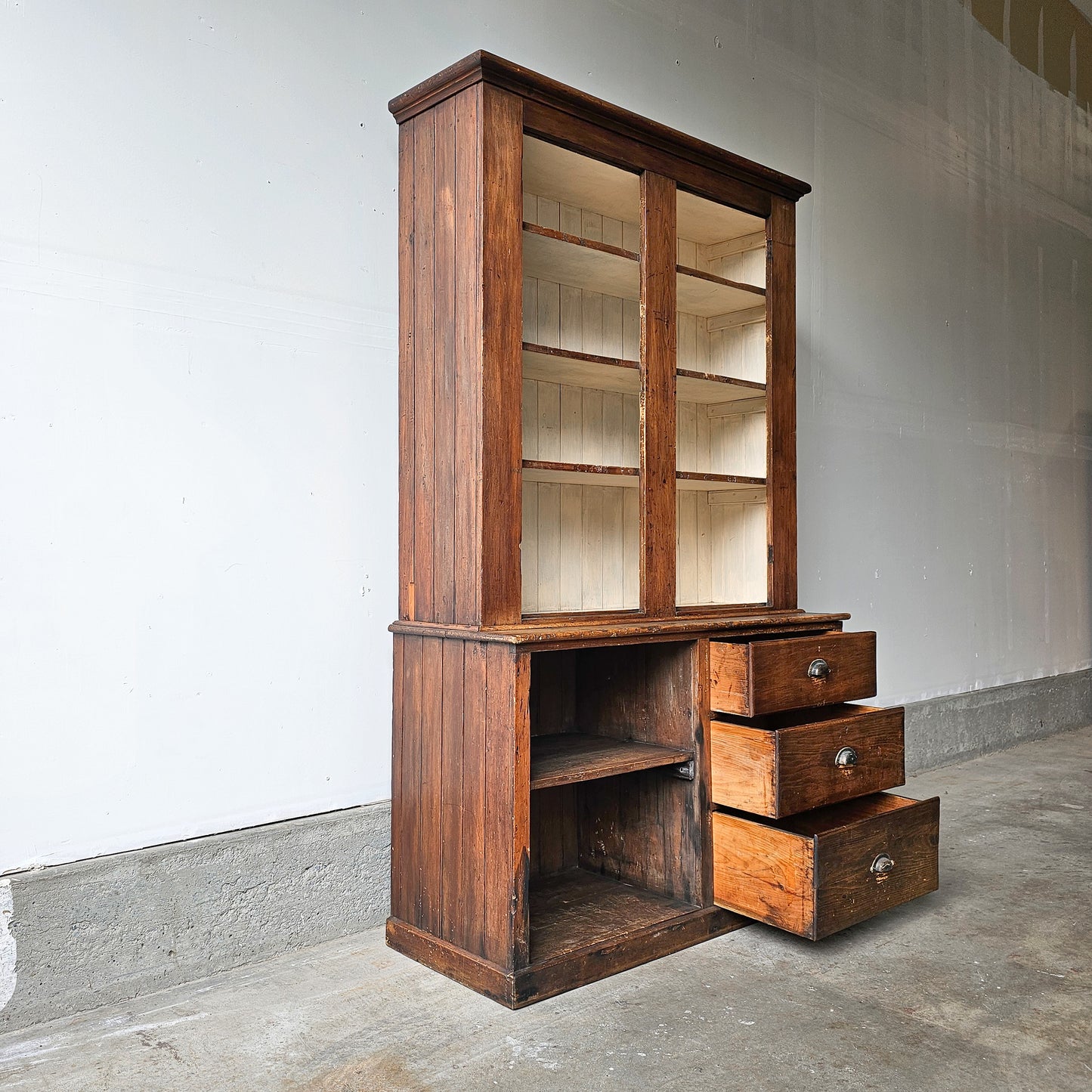 Antique farmhouse hutch cabinet