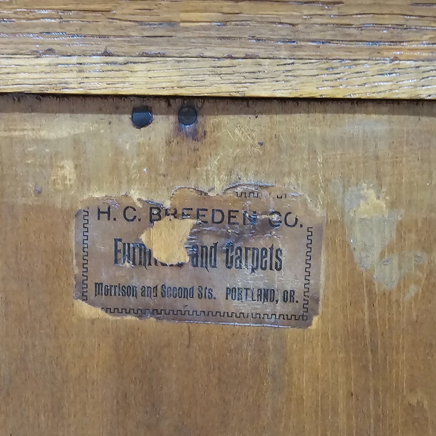 Oak cabinet by H.C. Breeden Co.