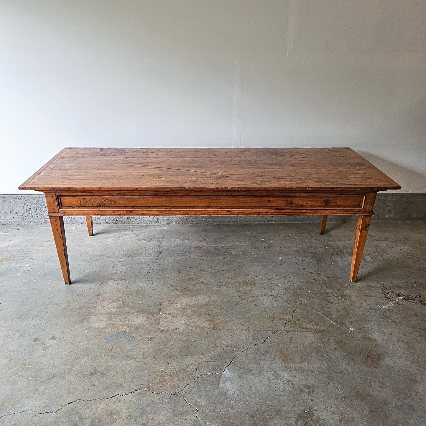 Antique French Farmhouse Table with Drawers