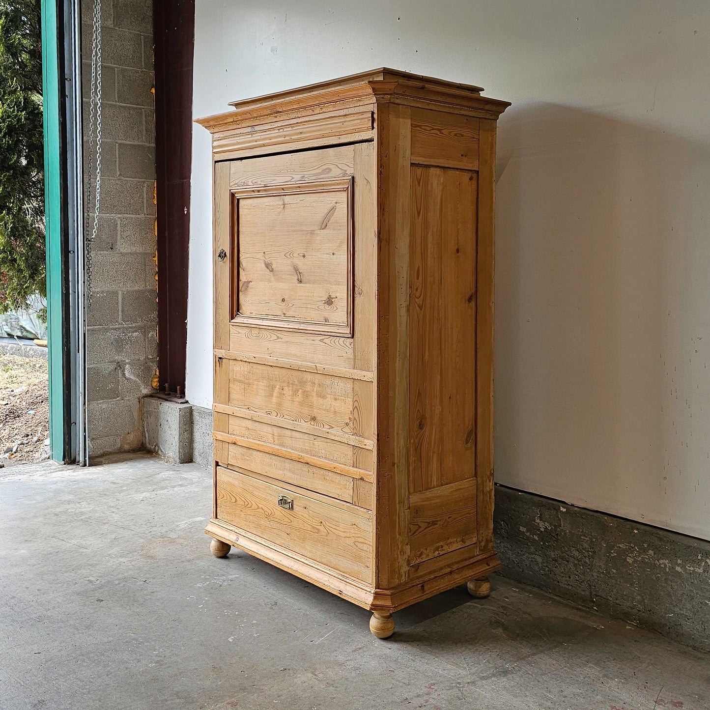 Antique Dutch Pine Cupboard with Drawer