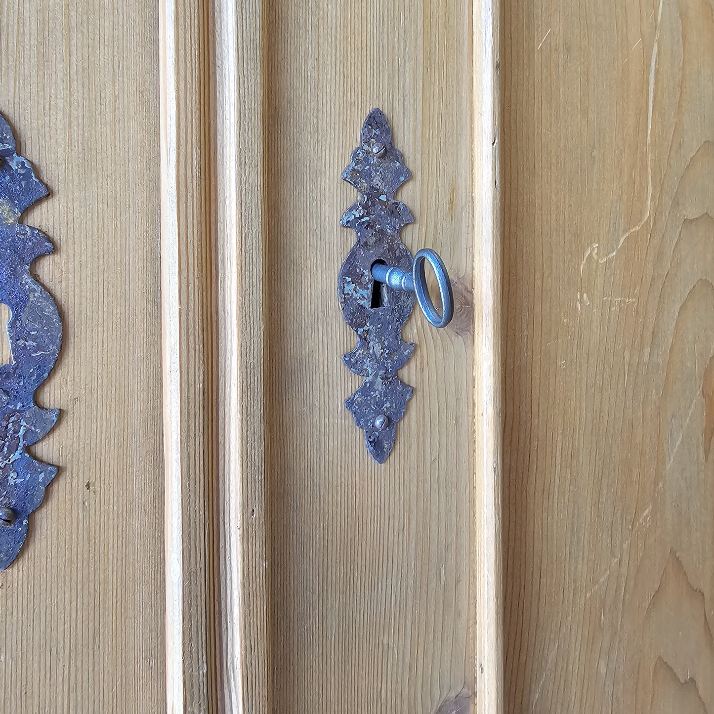 Antique Pine Armoire with Serpentine Legs