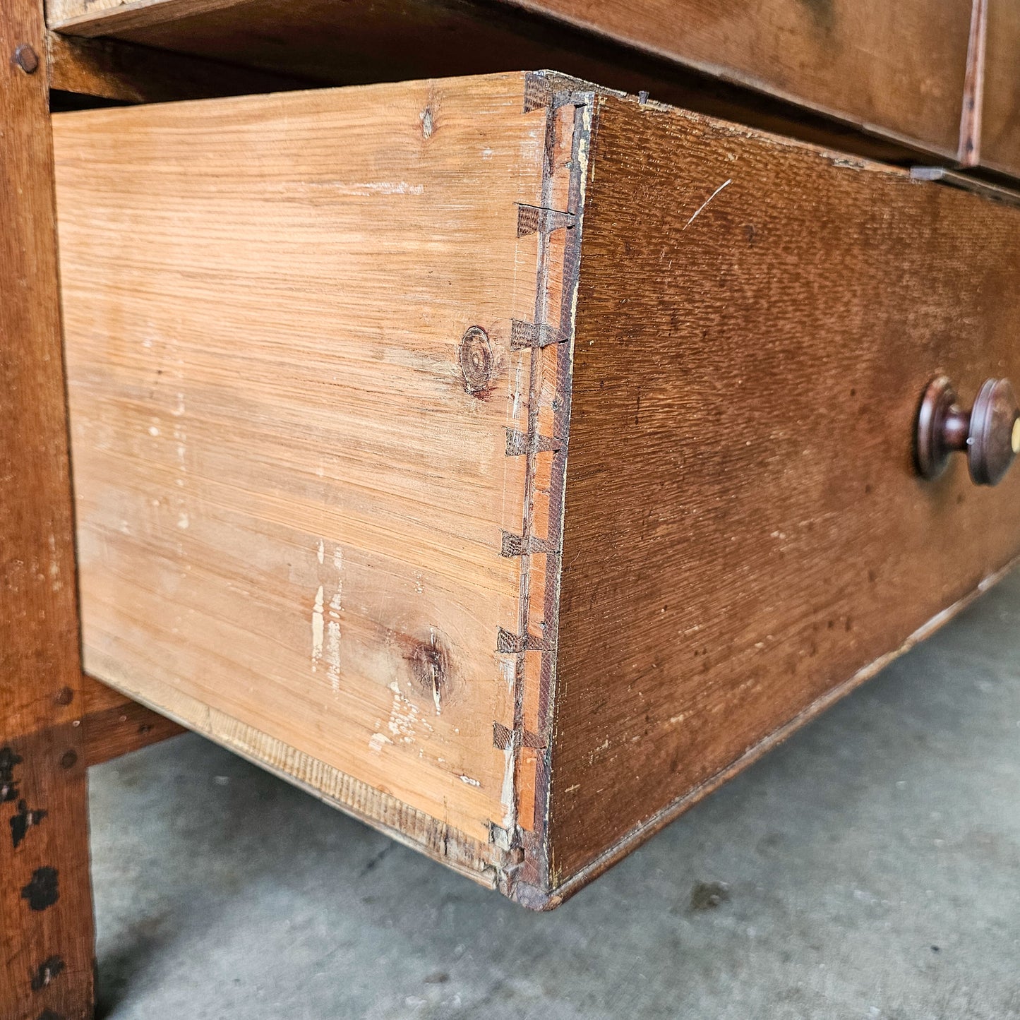 Antique Oak Cupboard Cabinet with Drawers