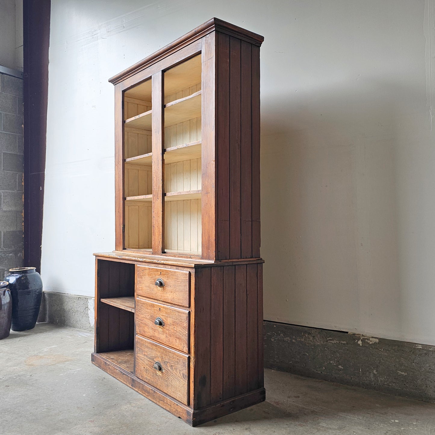 Antique farmhouse hutch cabinet