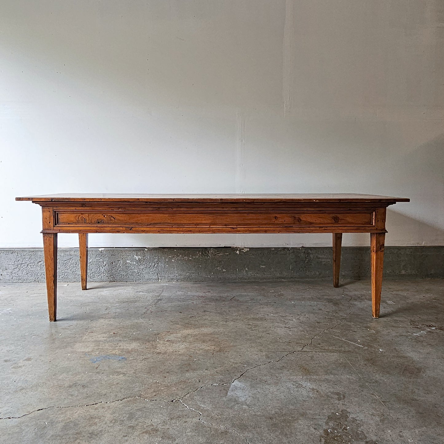 Antique French Farmhouse Table with Drawers