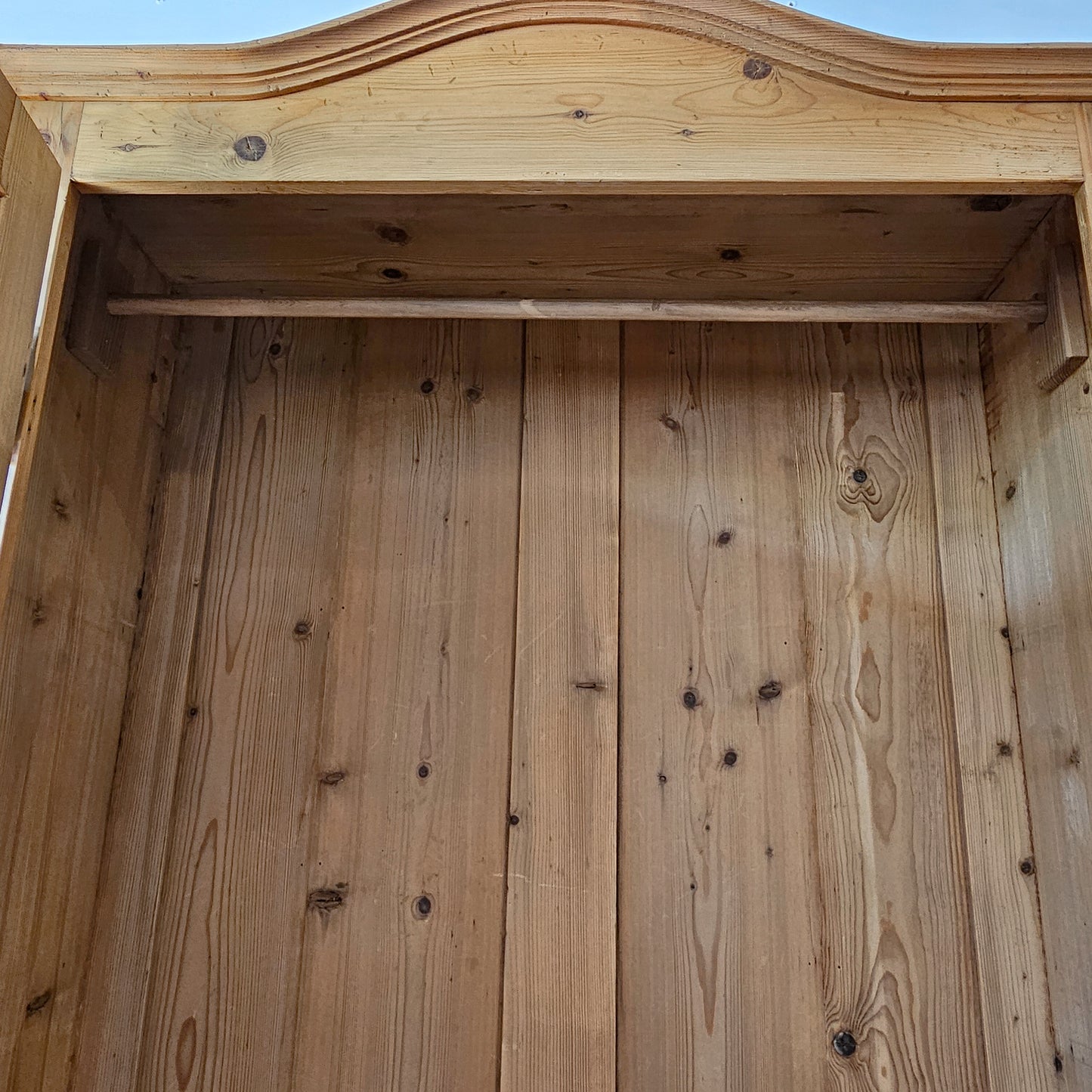 Antique Pine Armoire with Serpentine Legs