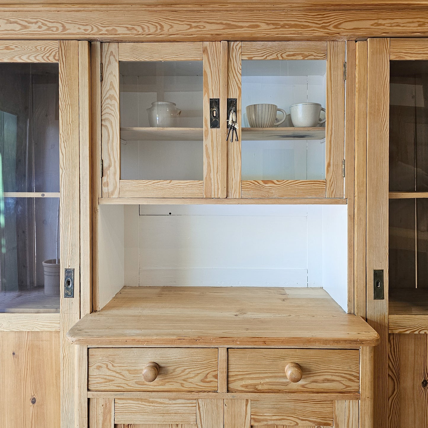 Antique pine kitchen cabinet
