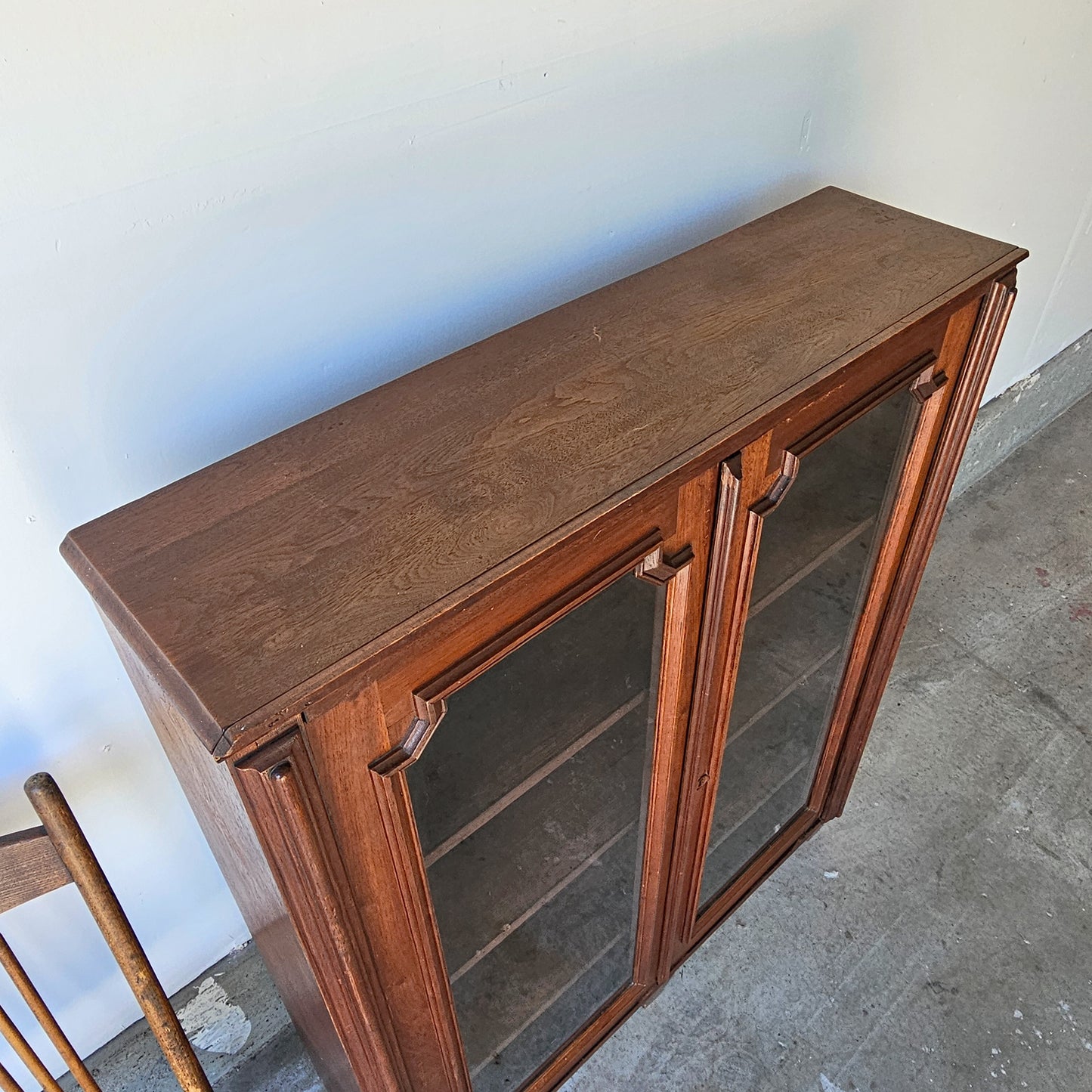 Antique Mahogany Glass-Front Bookcase
