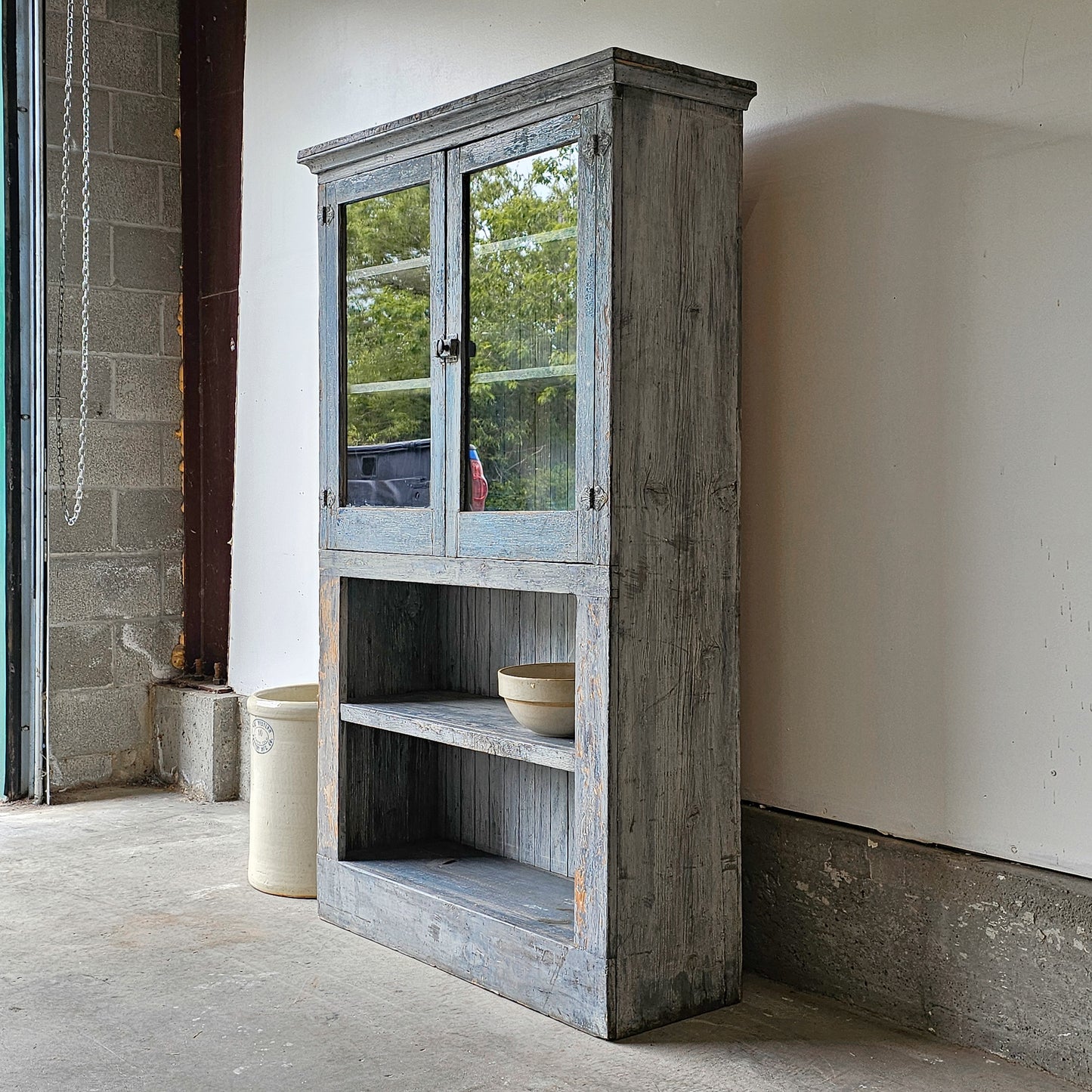 Antique chippy blue cabinet