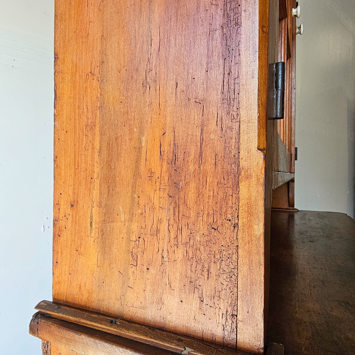 Antique American Pine Hutch with glass doors