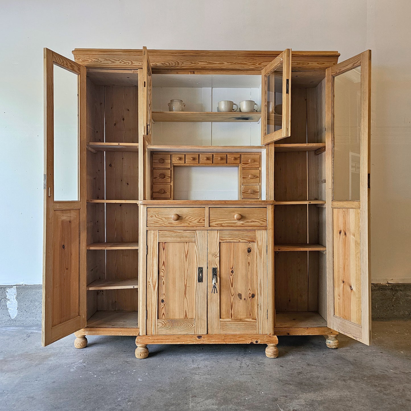 Antique pine kitchen cabinet