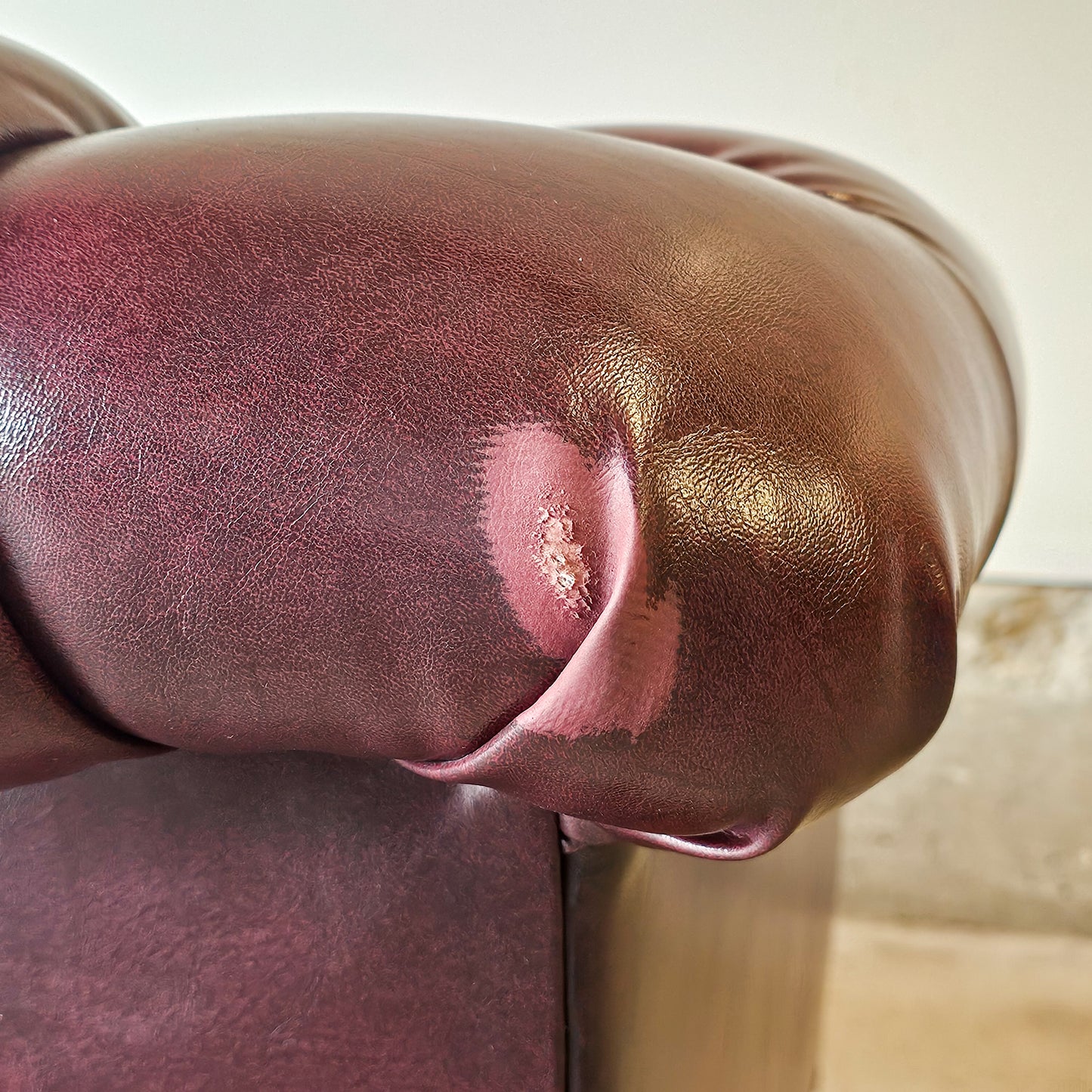 Vintage 1970's tufted chesterfield leather sofa