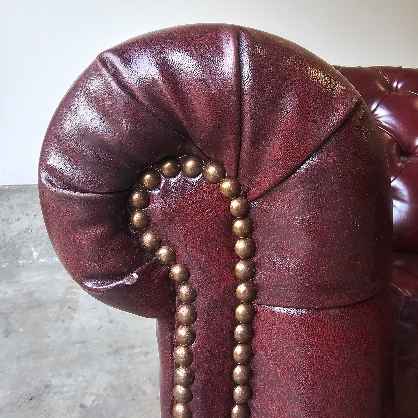 Vintage 1970's tufted chesterfield leather sofa