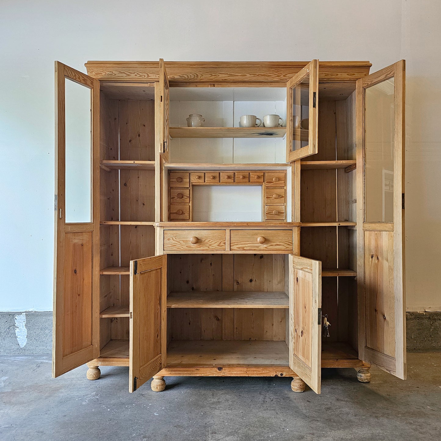 Antique pine kitchen cabinet