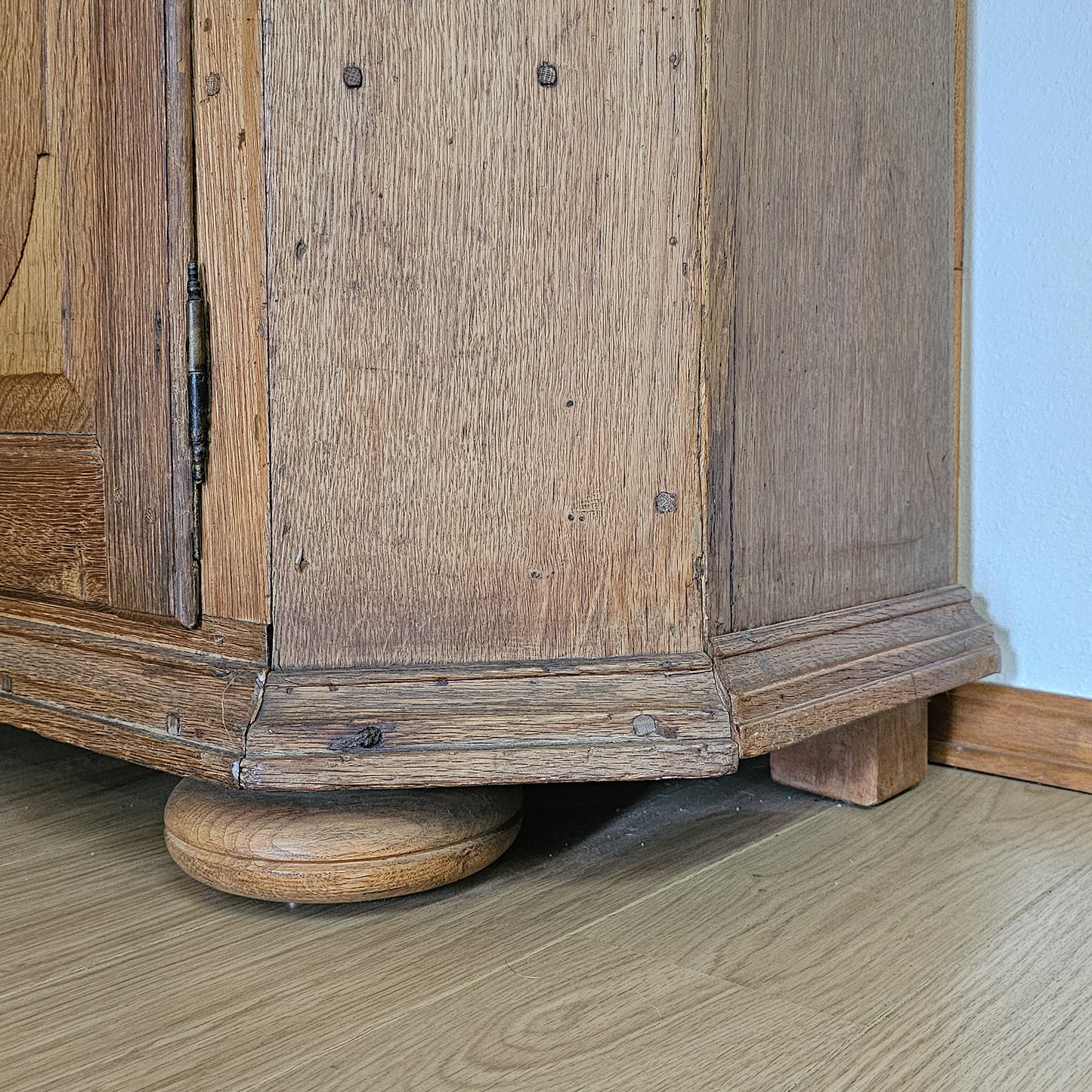 Antique 18th Century German Baroque Oak Hutch Cabinet