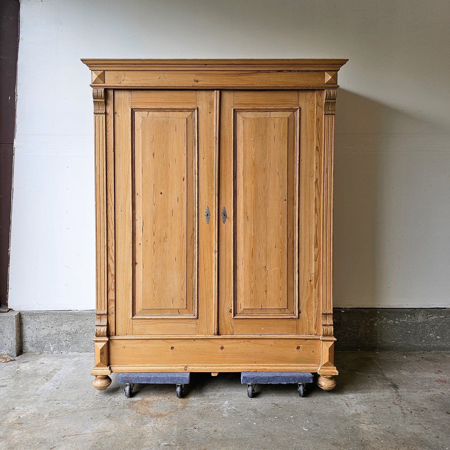 Antique pine knockdown wardrobe