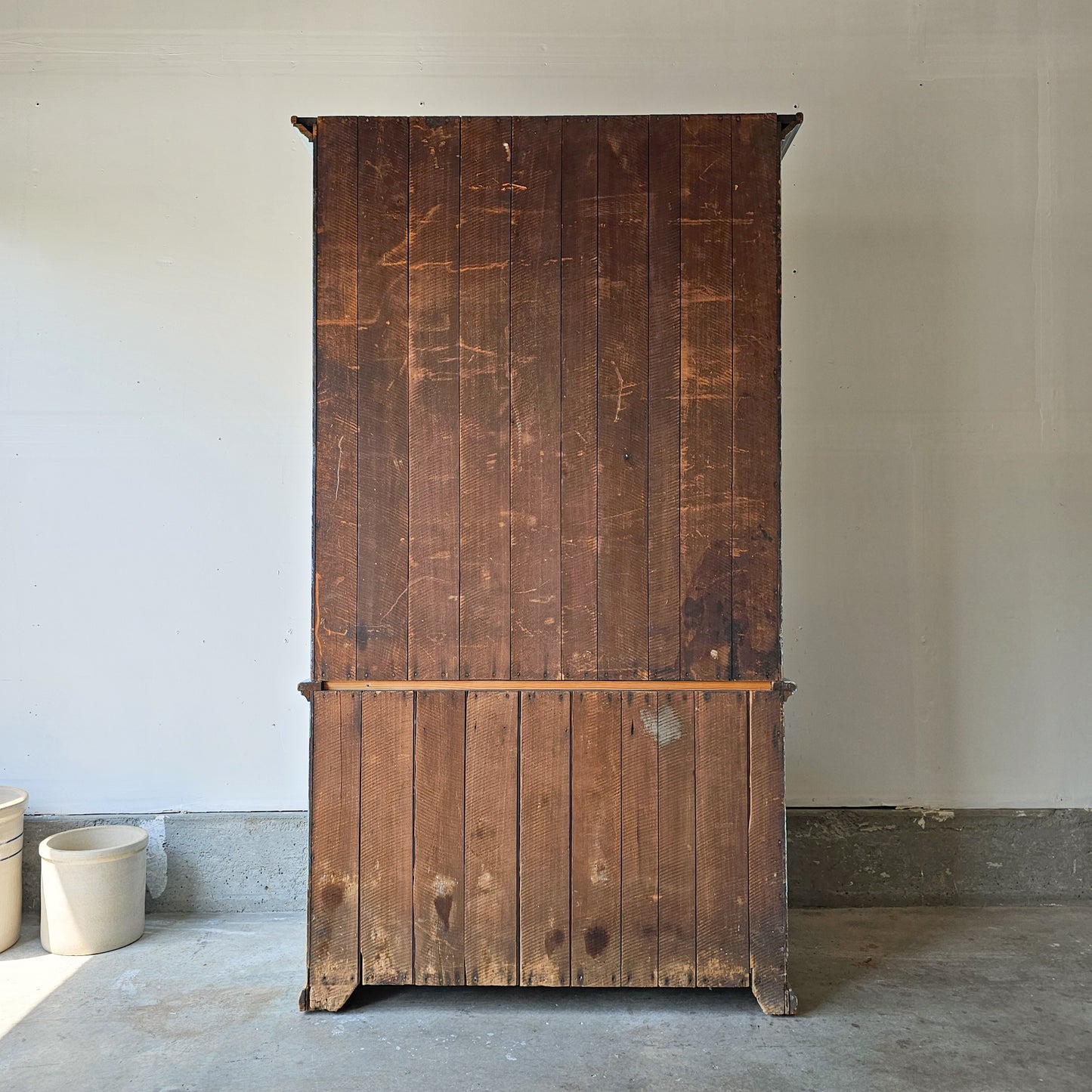 Antique painted blue hutch