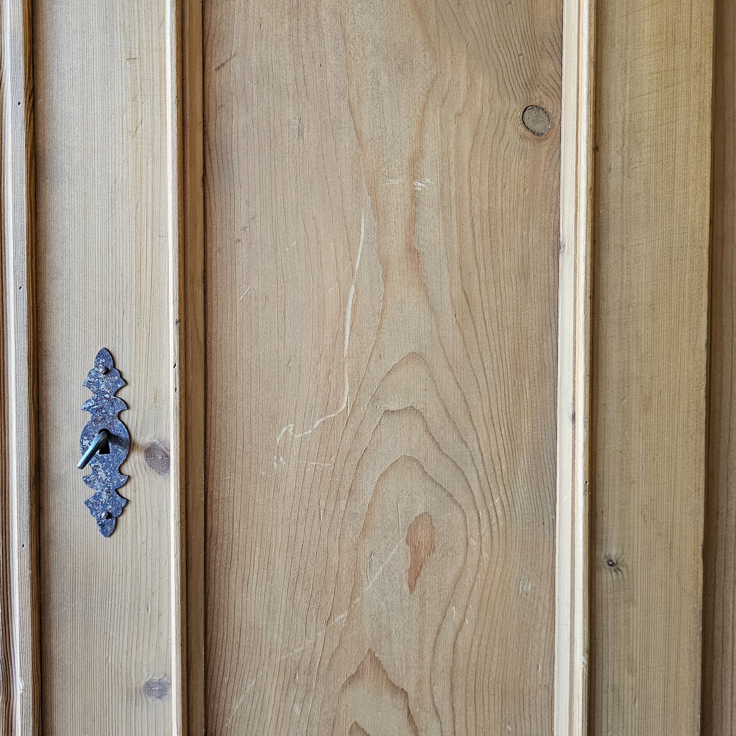 Antique Pine Armoire with Serpentine Legs