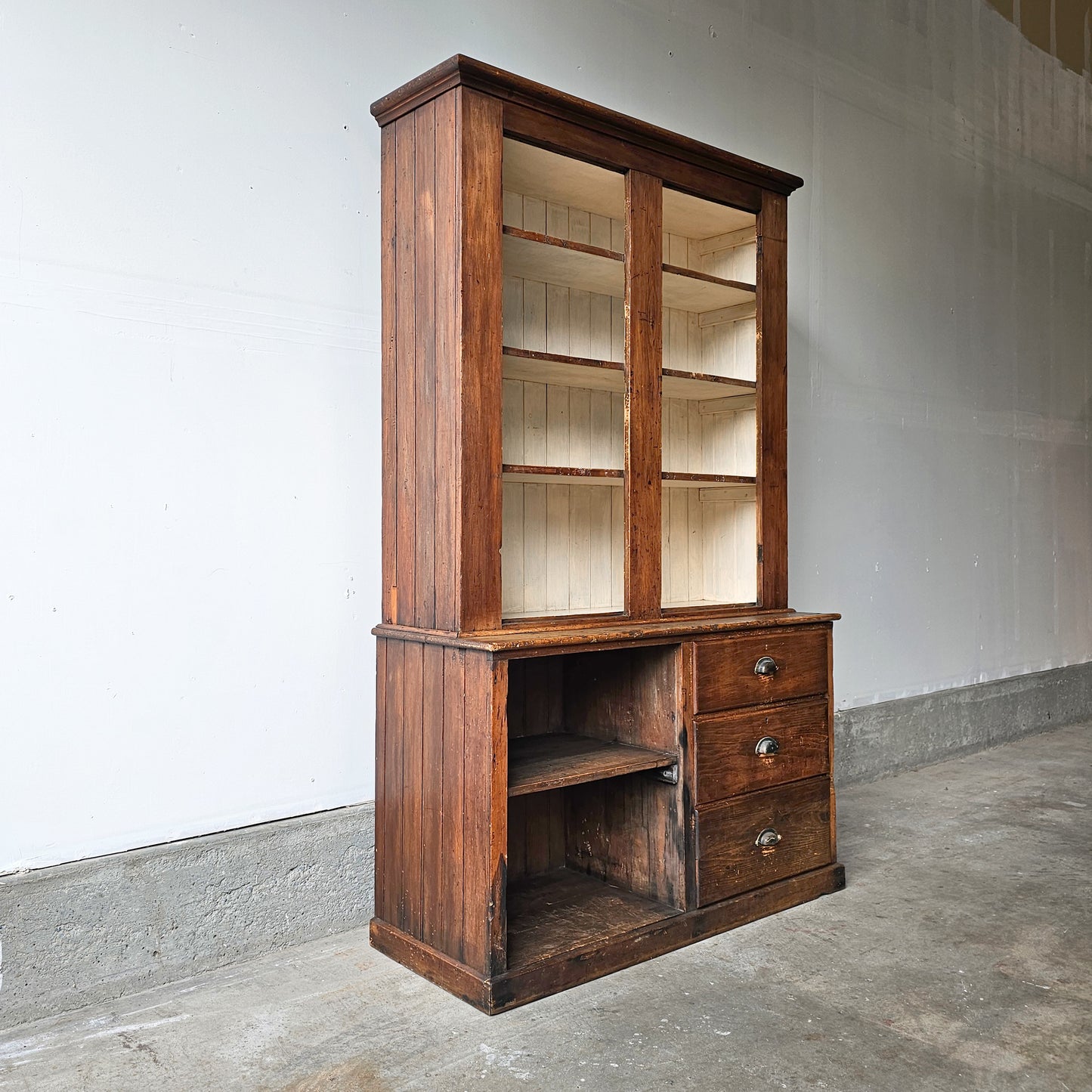 Antique farmhouse hutch cabinet