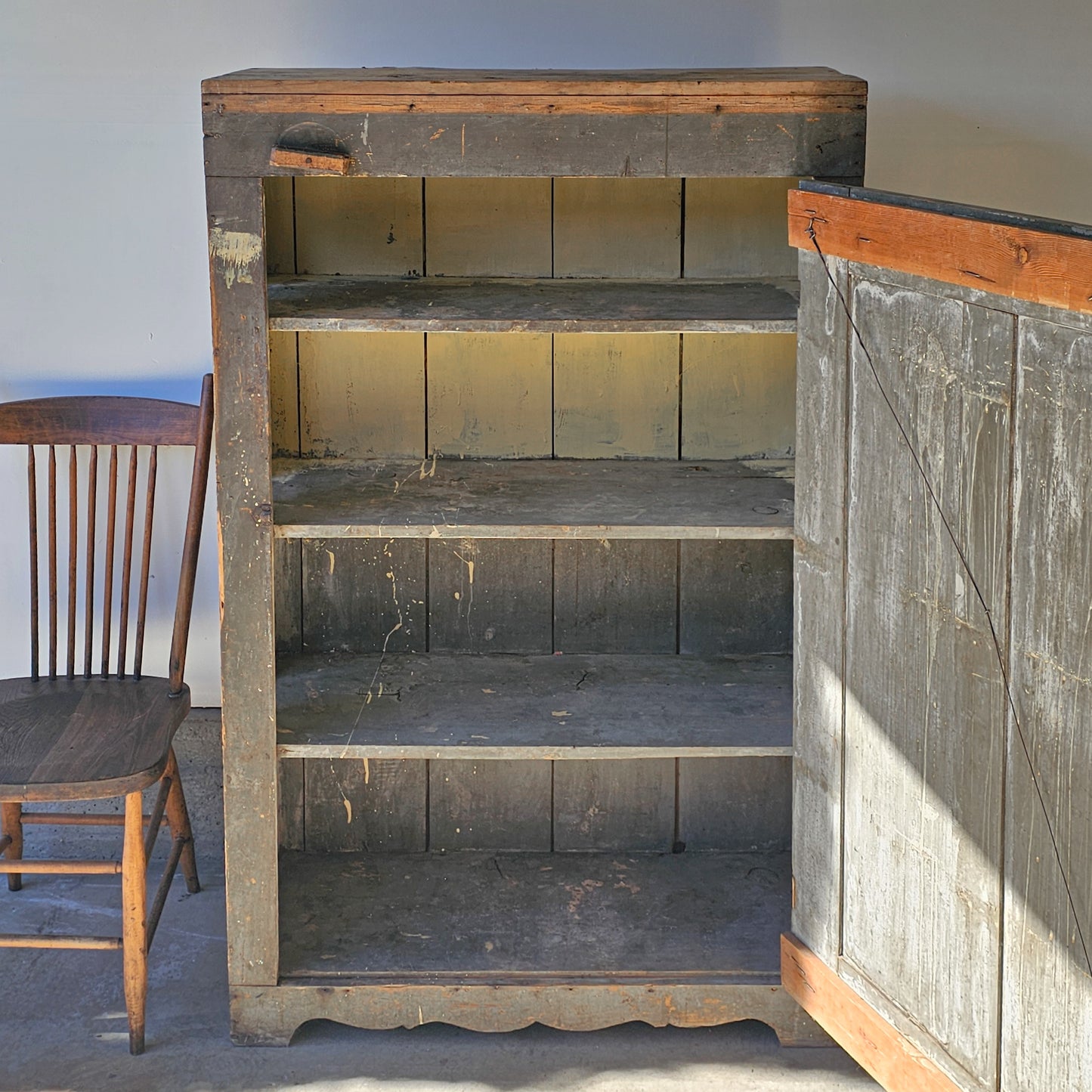 Late 1800s Antique Pine Jelly Cabinet with Original Finish