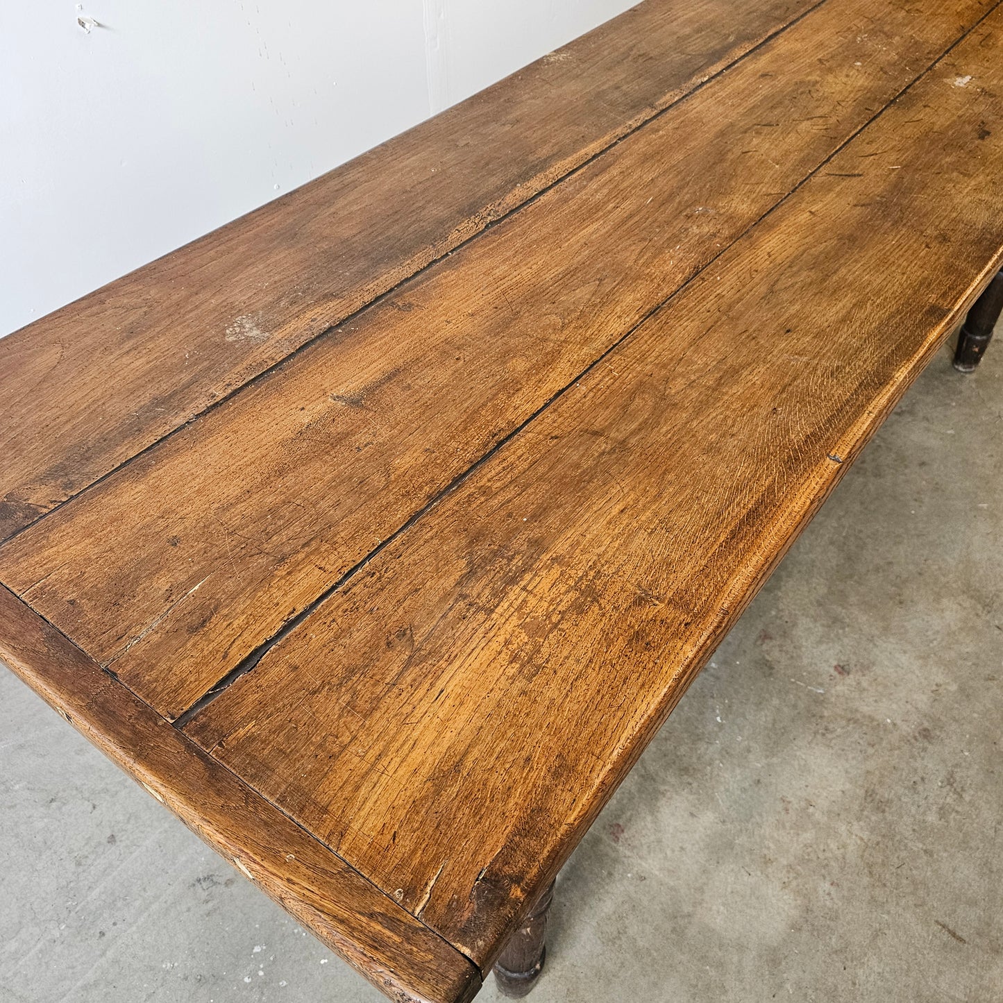 Antique French Oak Three-Plank Dining Table