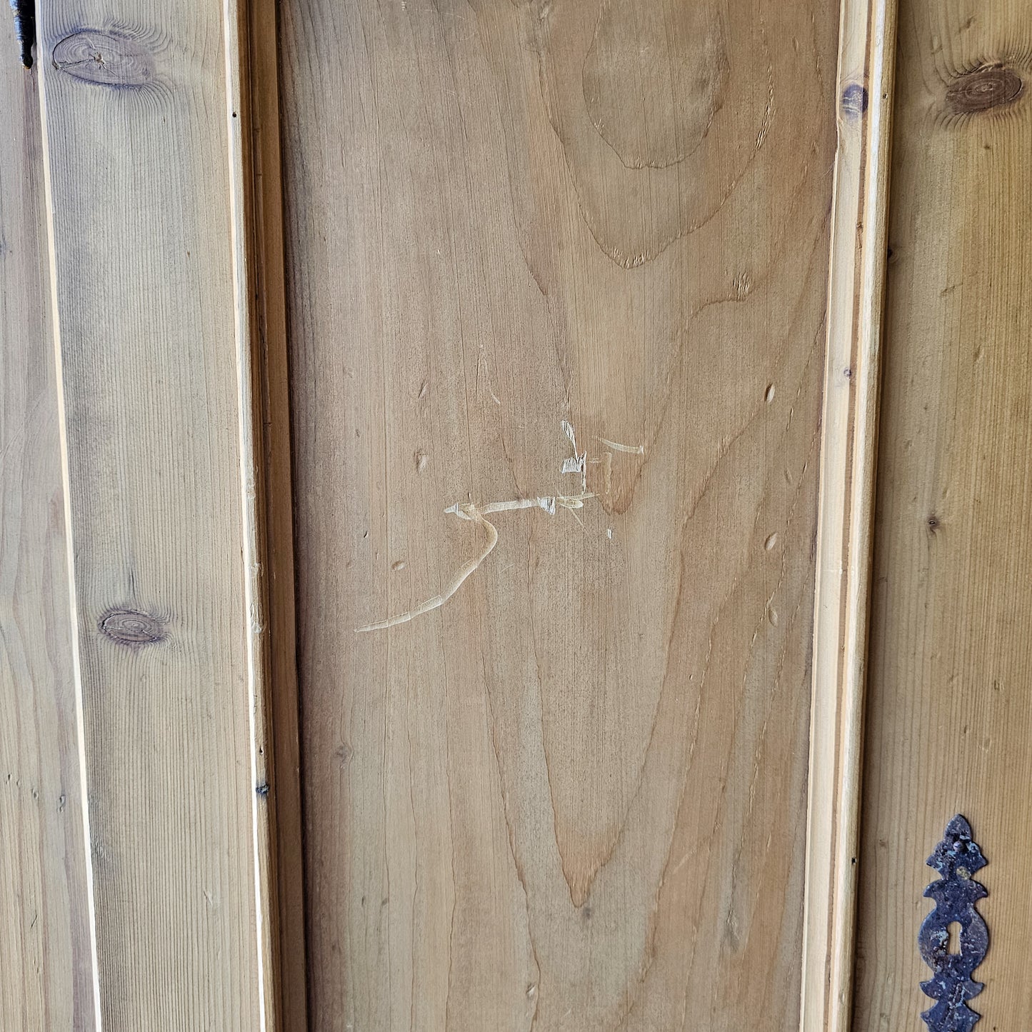 Antique Pine Armoire with Serpentine Legs