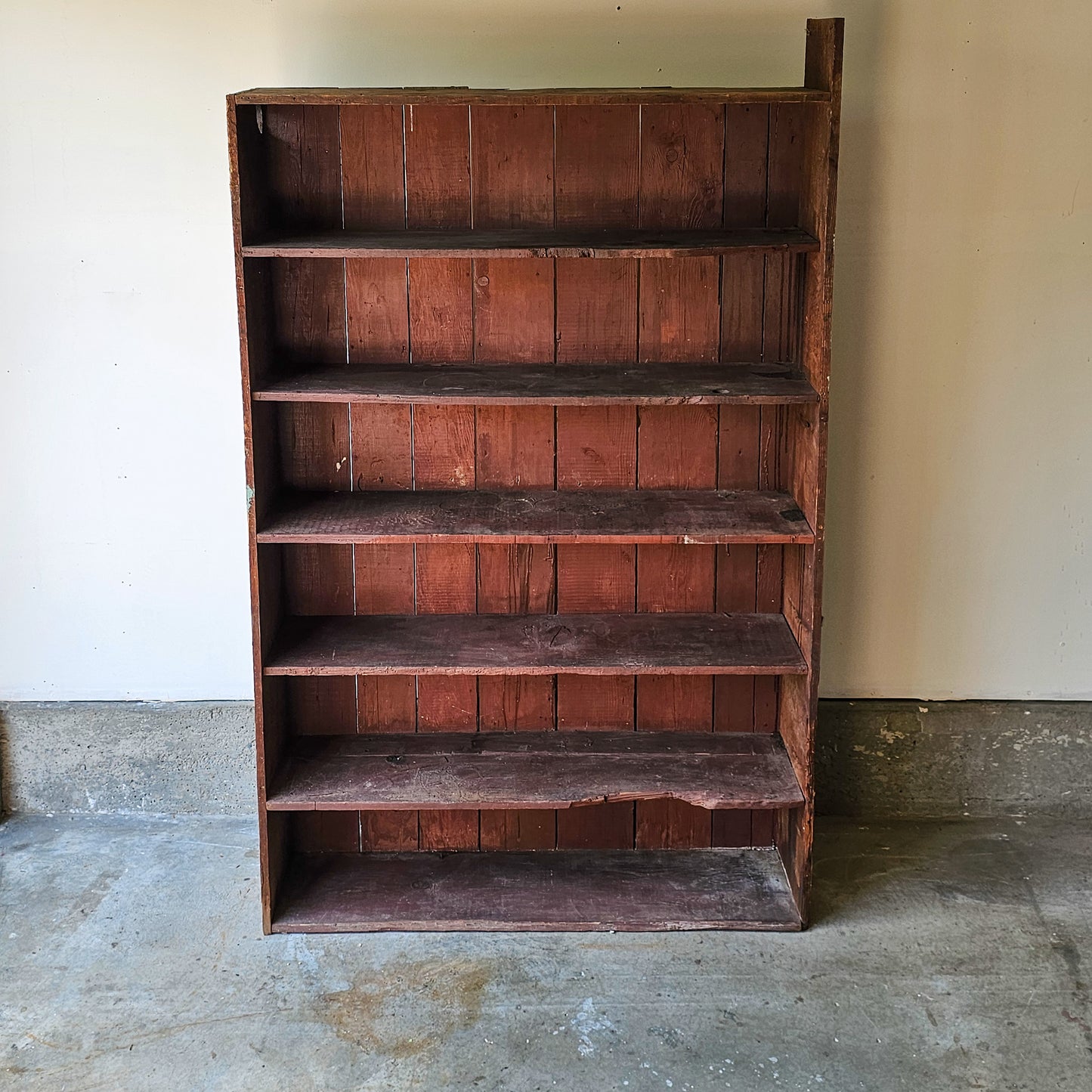 Rustic wood bookcase