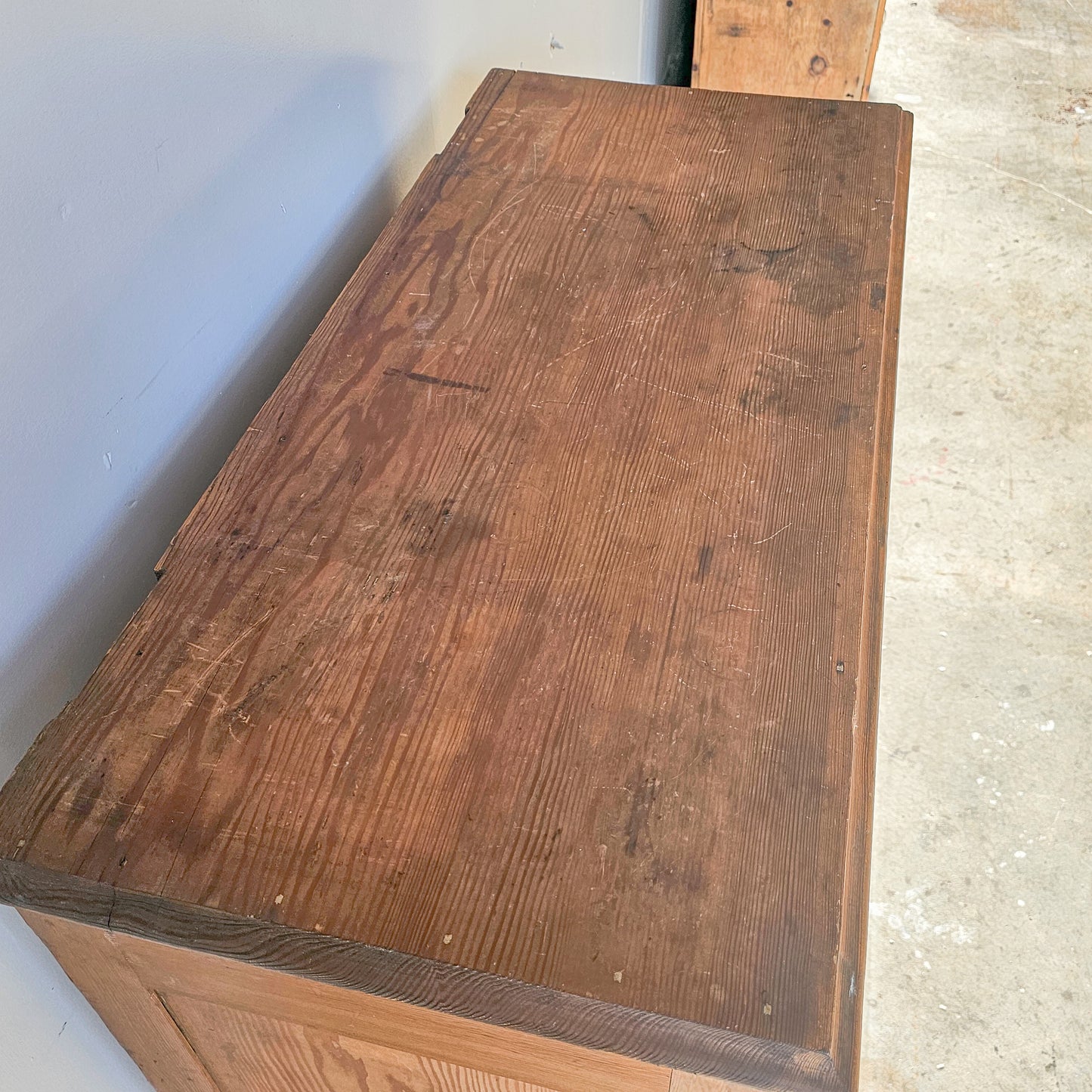 Antique Fir Wood Chest of Drawers (Dresser)