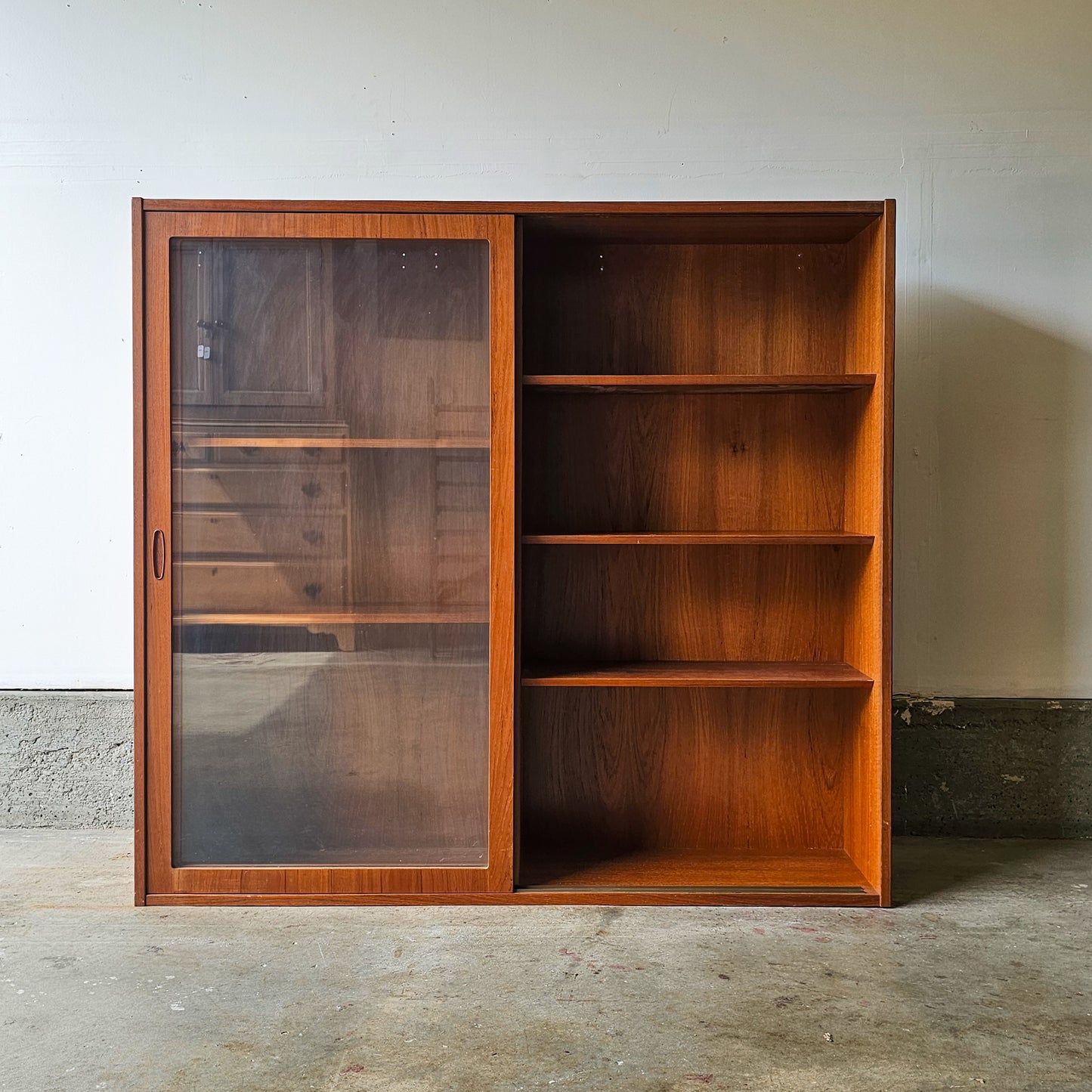Vintage Danish Teak Cabinet with sliding doors