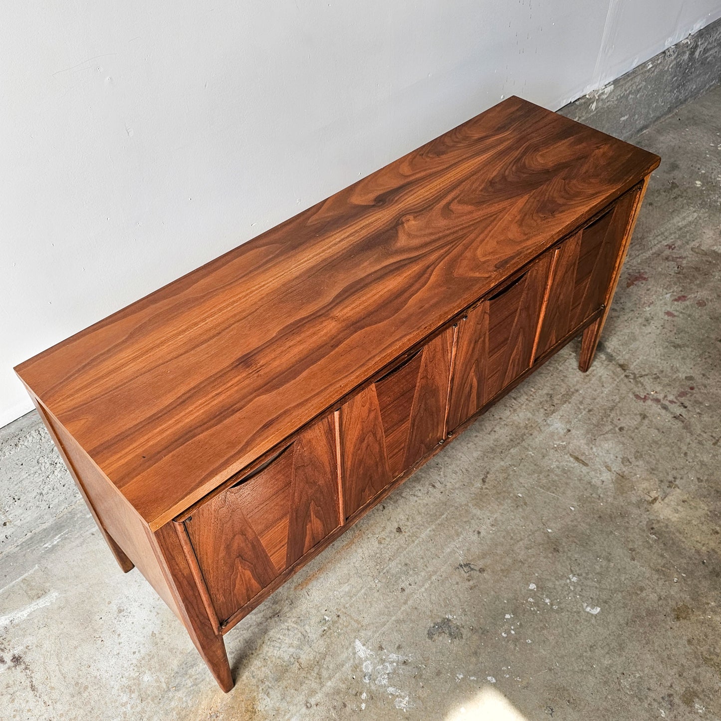 Vintage Mid-Century Modern two piece hutch