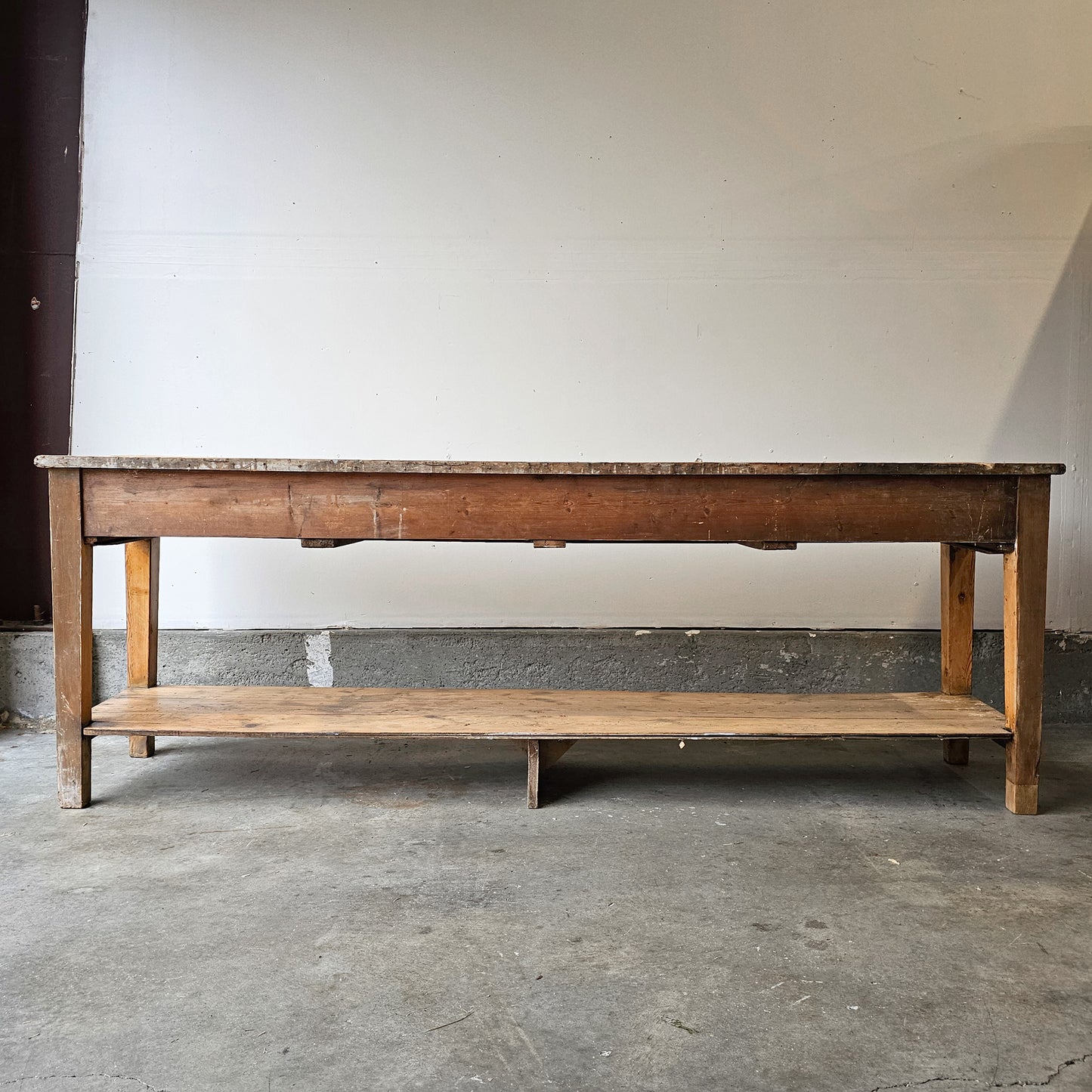 Antique English Pine Pot Board Dresser Base - circa 1850