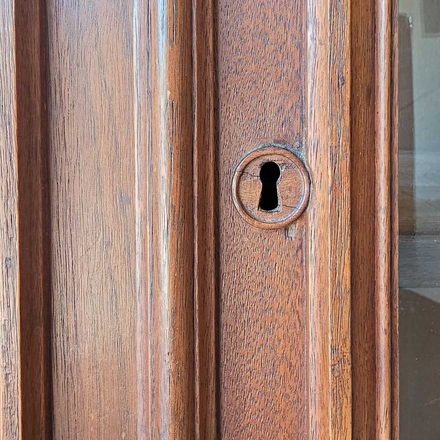Antique Mahogany Glass-Front Bookcase