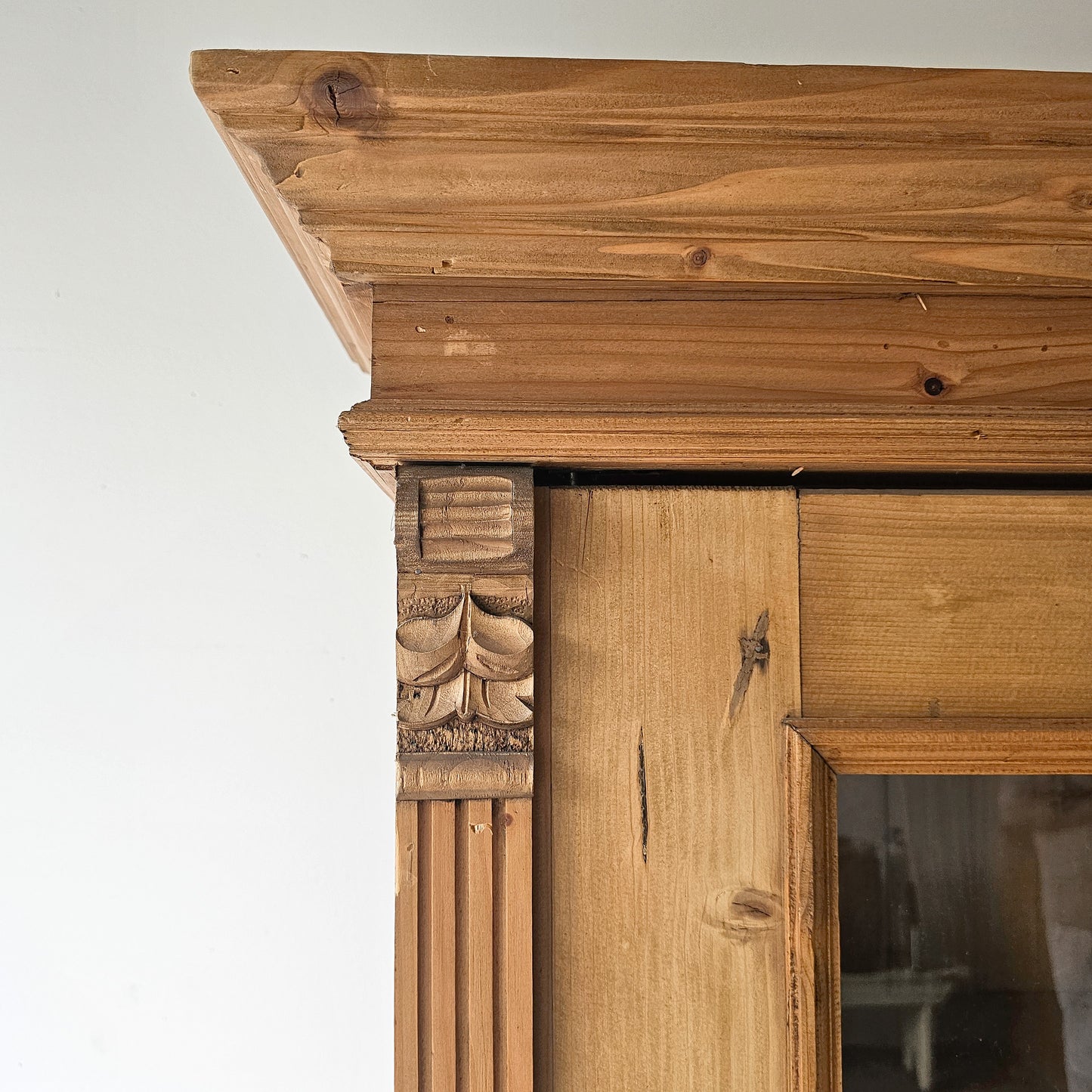Antique European pine hutch