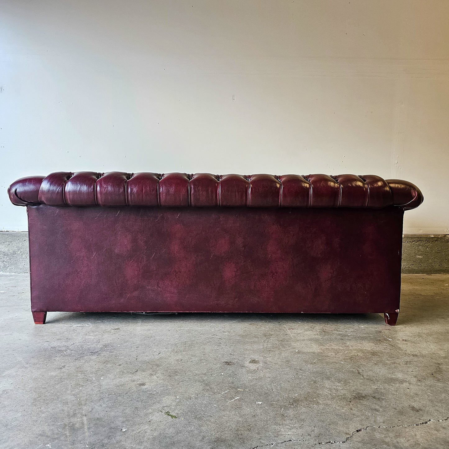 Vintage 1970's tufted chesterfield leather sofa