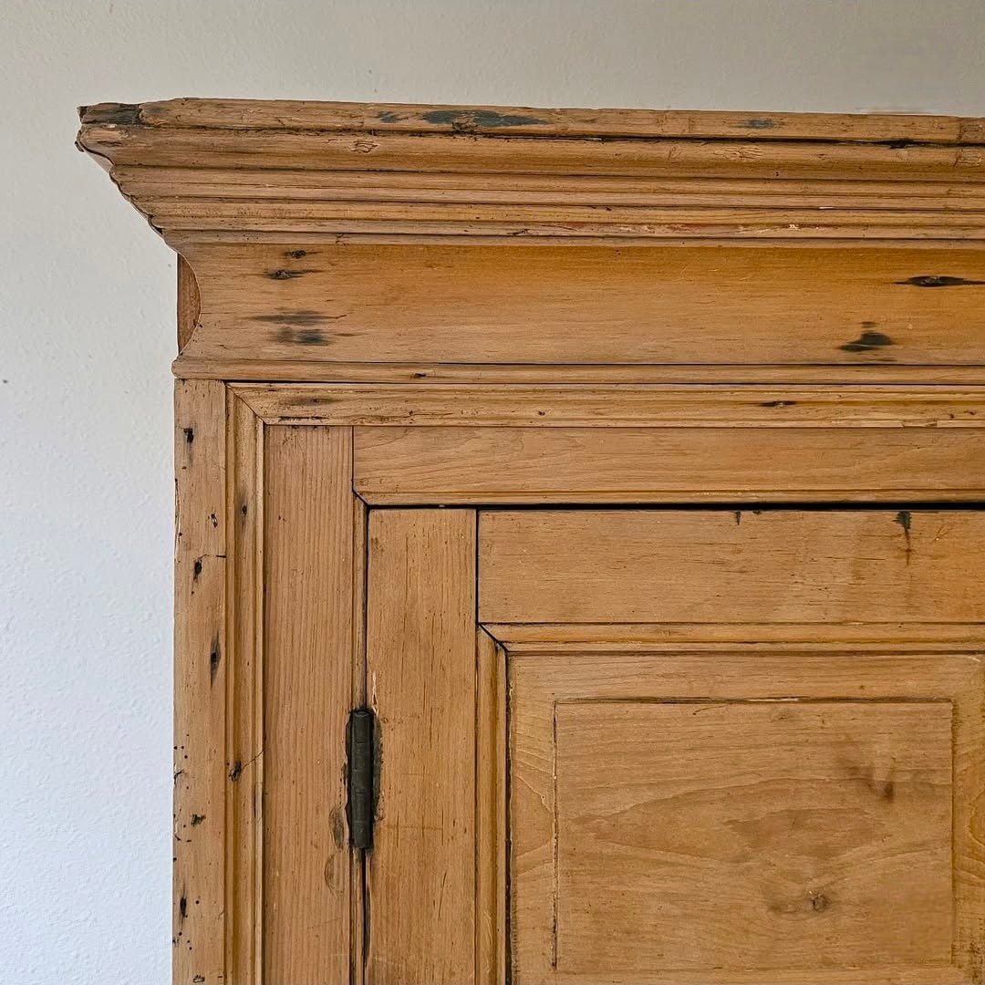 Antique pine linen cabinet