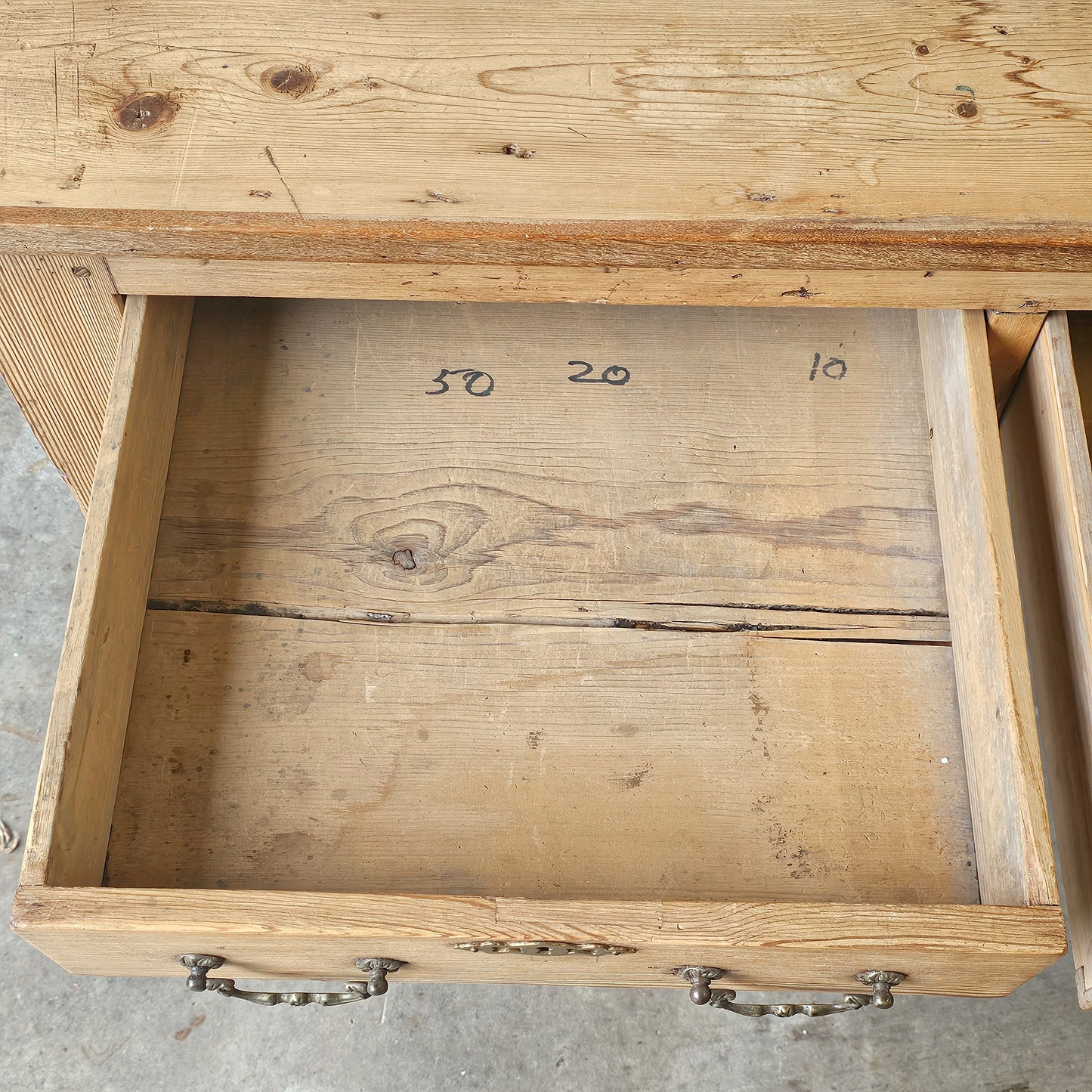 Antique English Pine Farm Table / Writing Table - Circa 1870