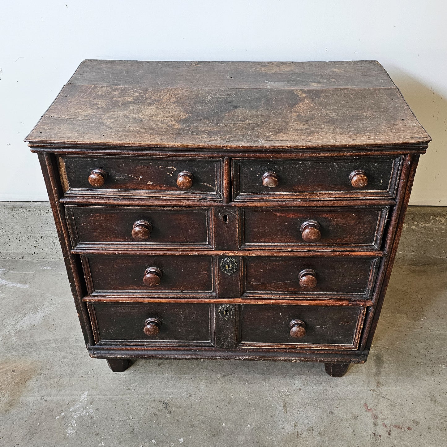 Antique 18th Century Dark Oak Chest of Drawers Dresser