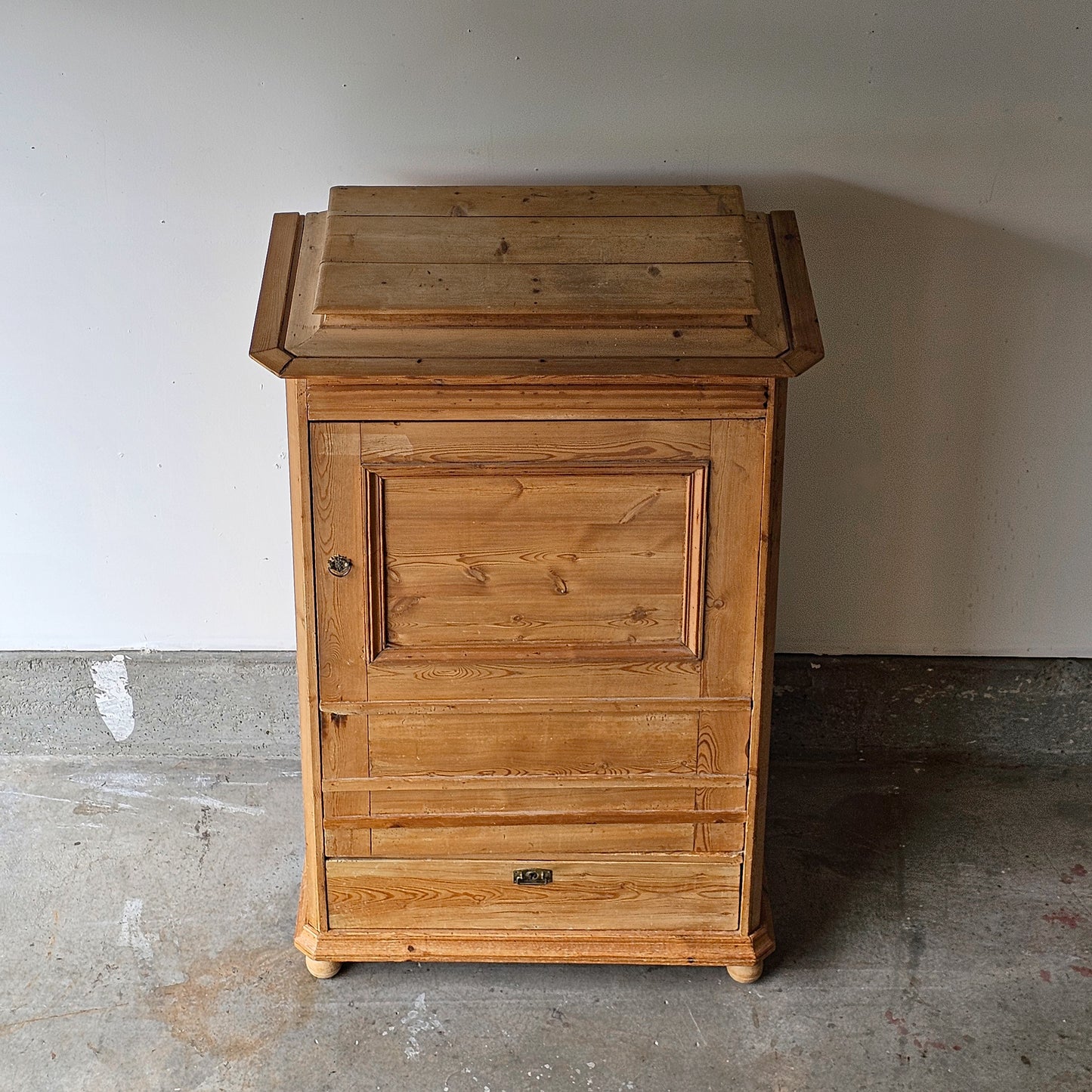 Antique Dutch Pine Cupboard with Drawer