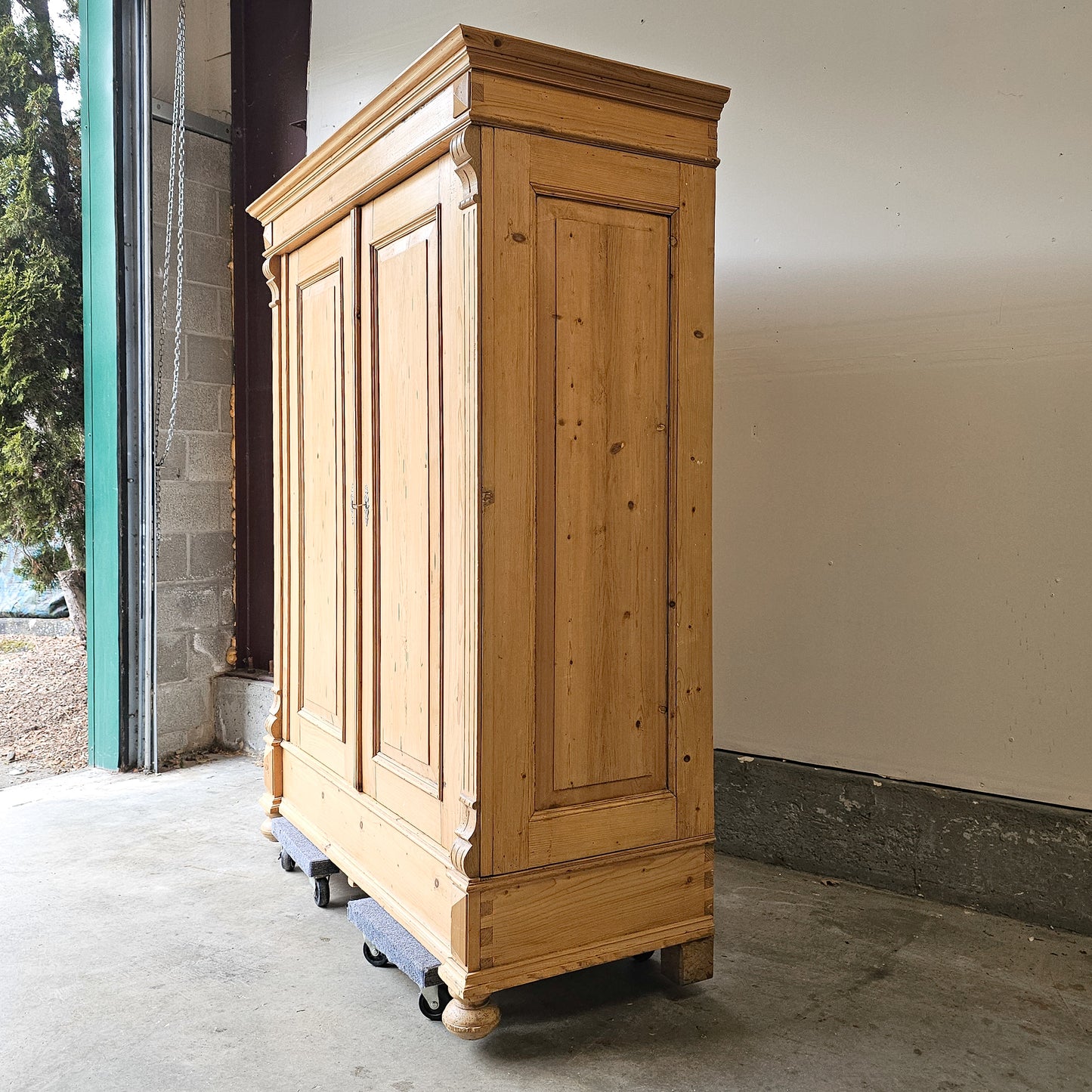 Antique pine knockdown wardrobe