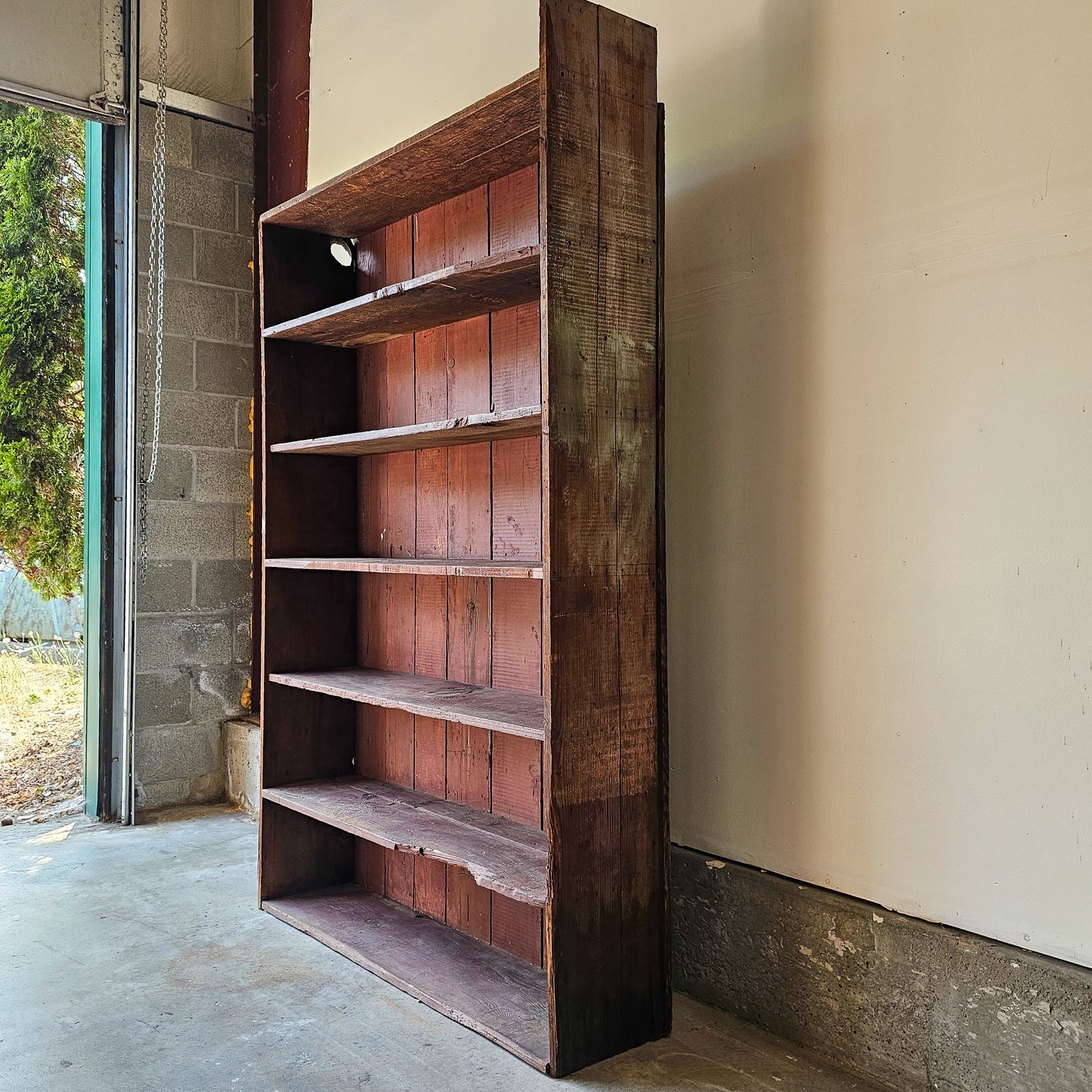Rustic wood bookcase