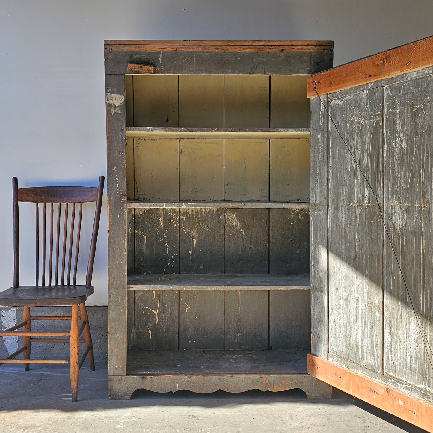 Late 1800s Antique Pine Jelly Cabinet with Original Finish