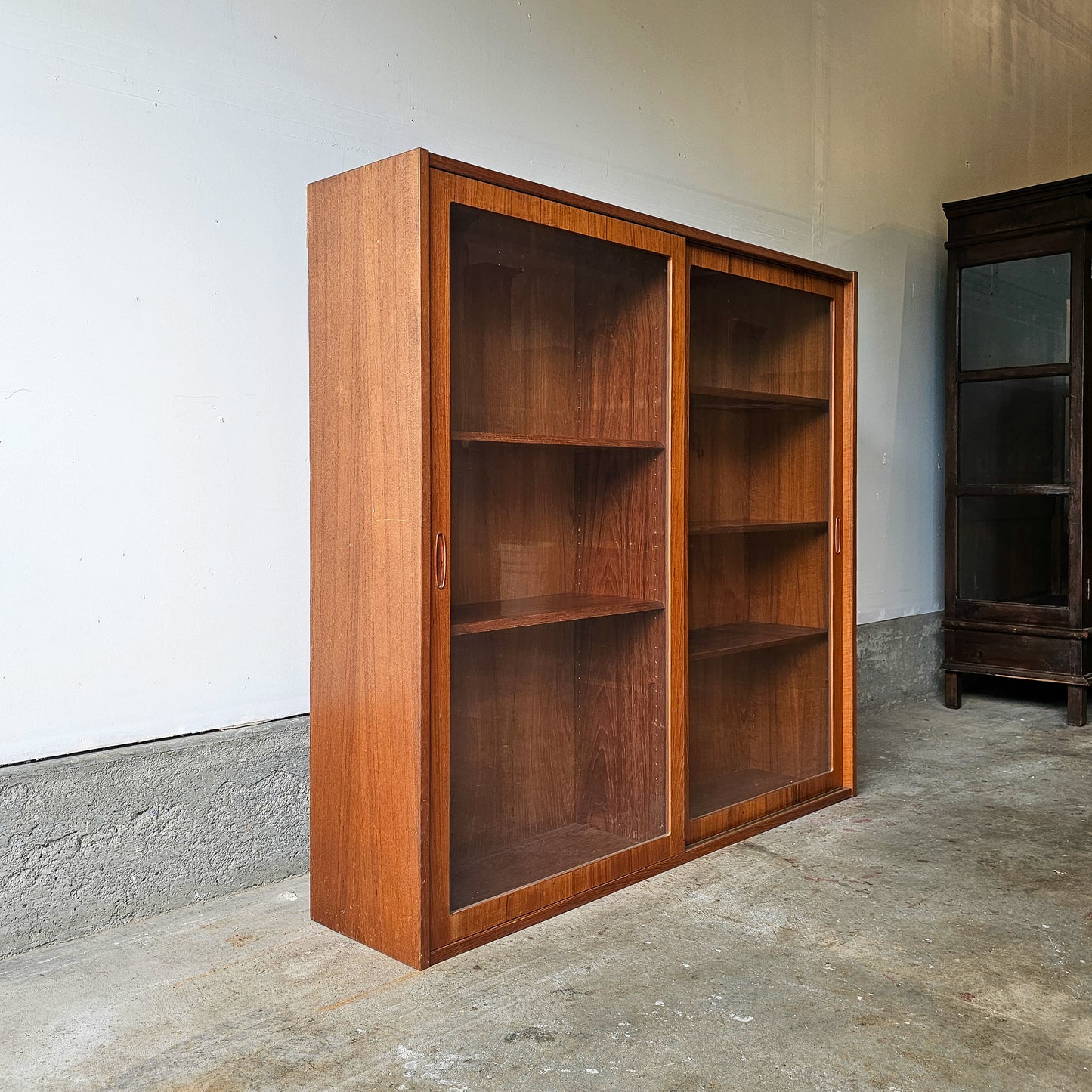 Vintage Danish Teak Cabinet with sliding doors